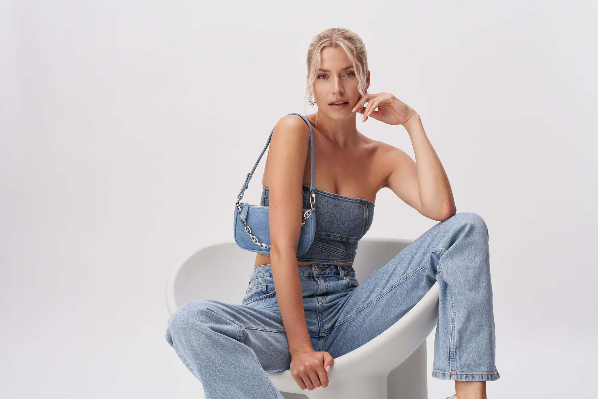 LeGer by Lena Gercke Top 'Tamara' albastru denim - Pled.ro