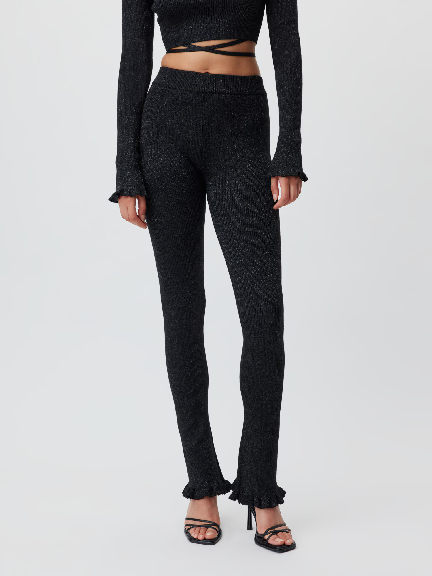 LeGer by Lena Gercke Leggings 'Lianne' gri argintiu / negru - Pled.ro