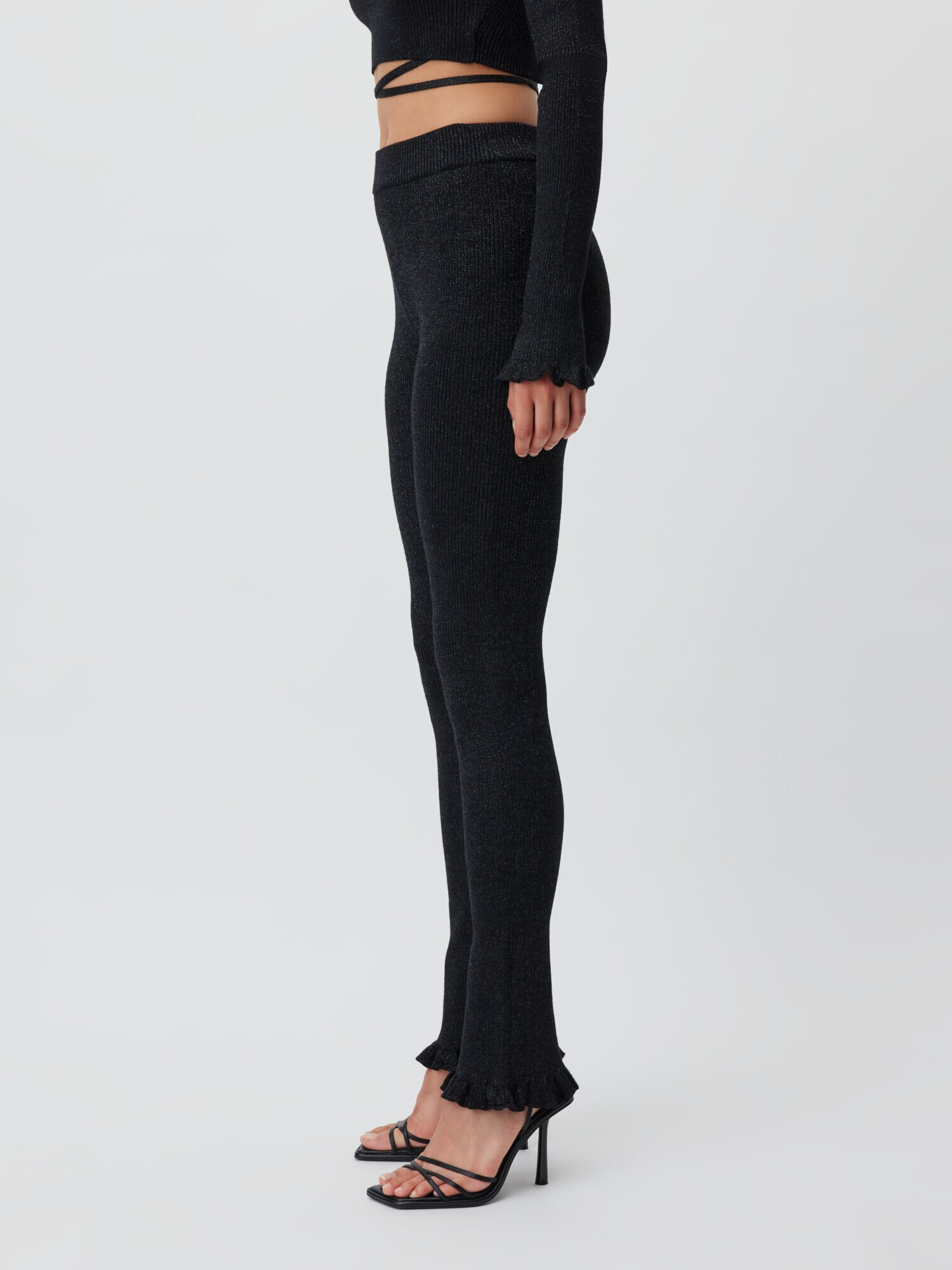 LeGer by Lena Gercke Leggings 'Lianne' gri argintiu / negru - Pled.ro