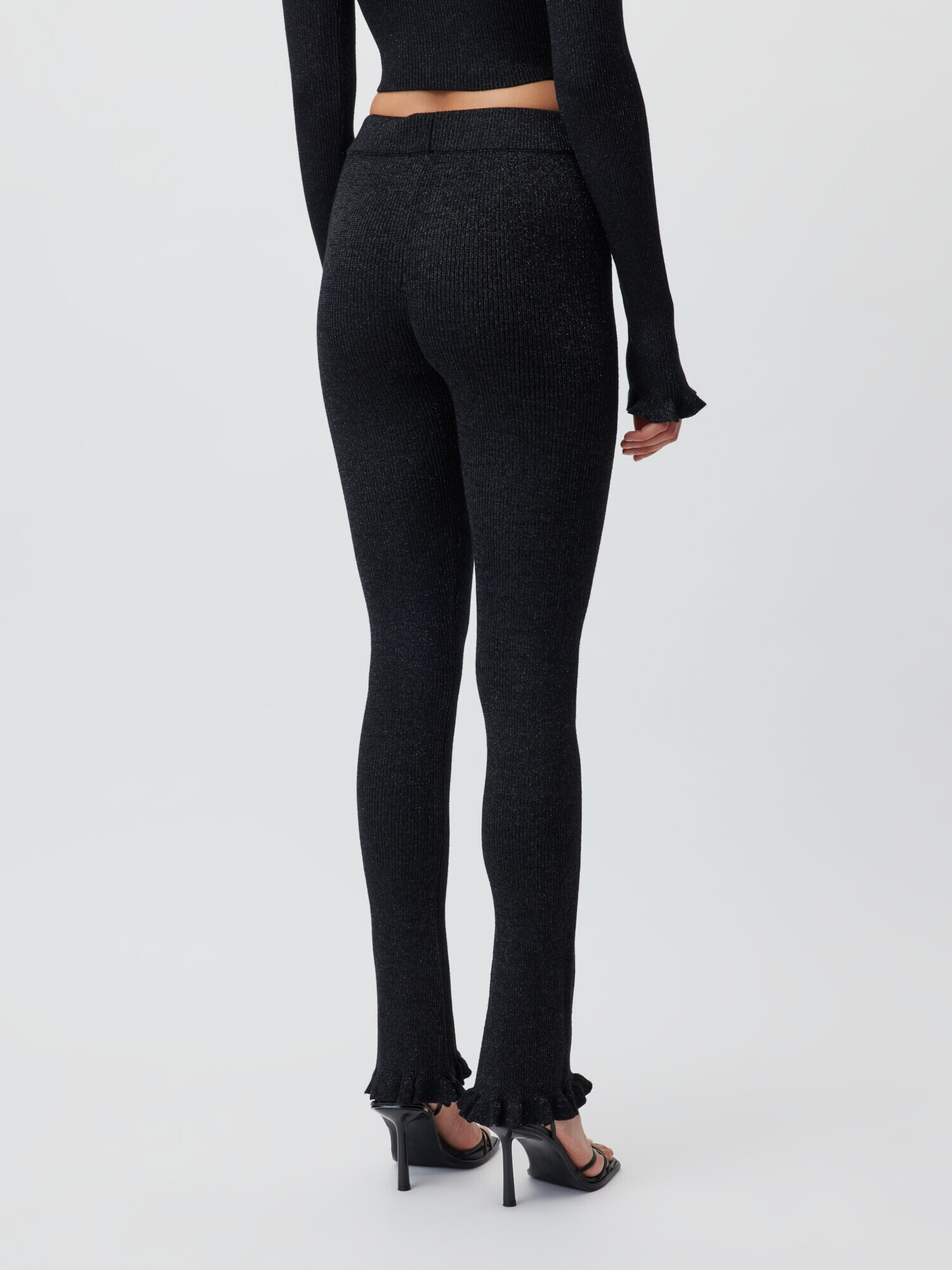 LeGer by Lena Gercke Leggings 'Lianne' gri argintiu / negru - Pled.ro