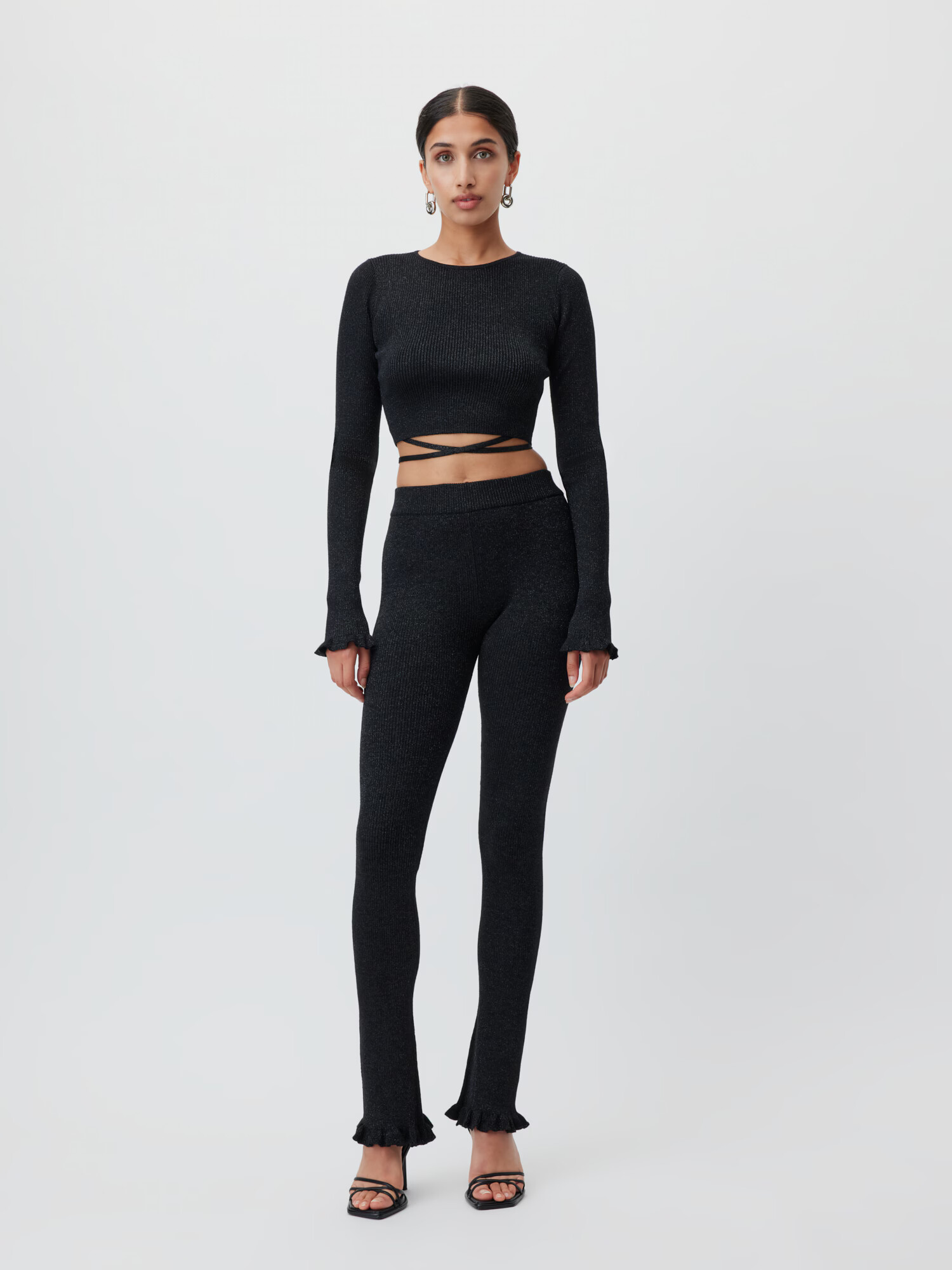 LeGer by Lena Gercke Leggings 'Lianne' gri argintiu / negru - Pled.ro