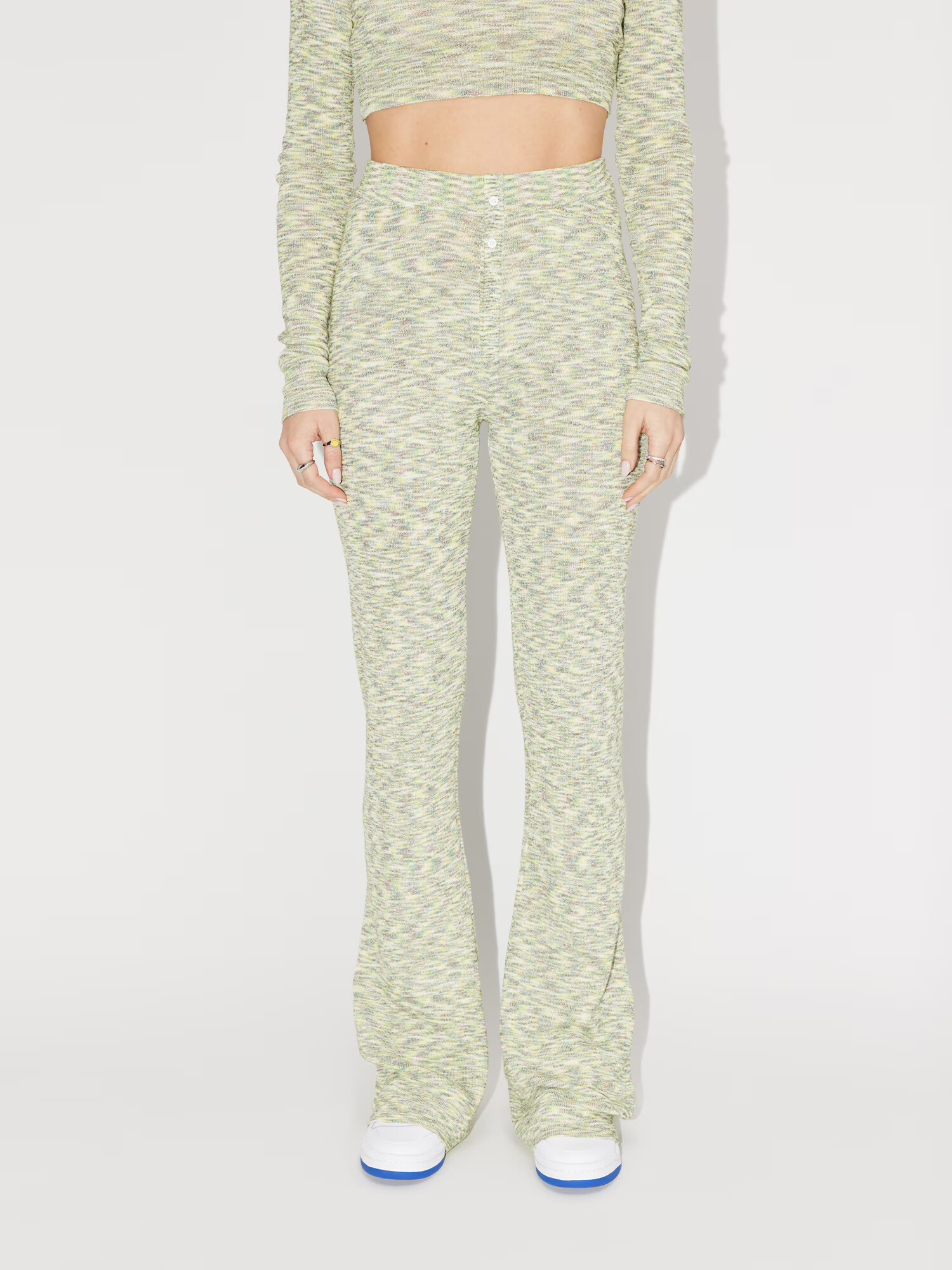 LeGer by Lena Gercke Pantaloni 'Arwyn' galben / verde amestecat / alb - Pled.ro