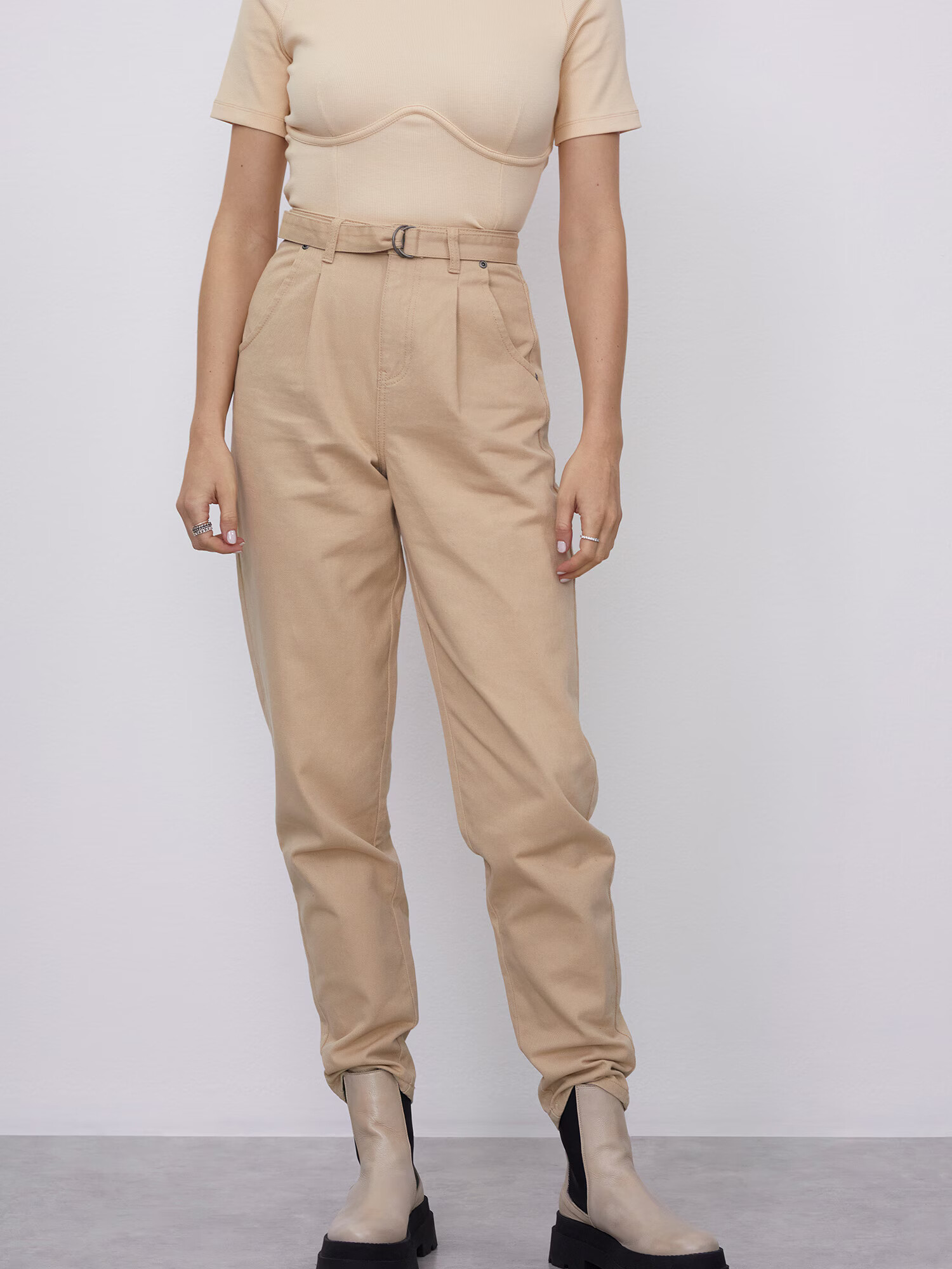 LeGer by Lena Gercke Pantaloni cu cute 'Angelina' bej - Pled.ro