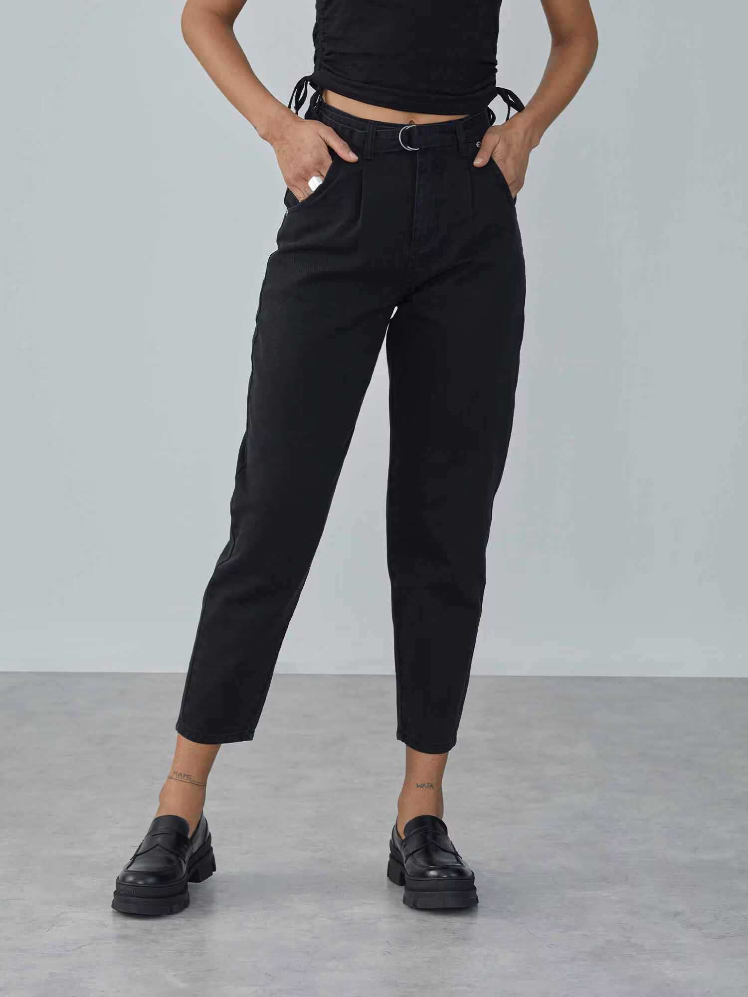 LeGer by Lena Gercke Pantaloni cu cute 'Angelina' negru denim - Pled.ro