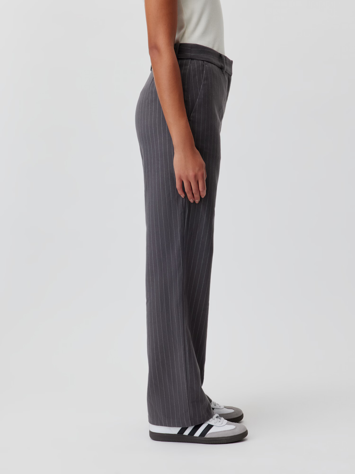 LeGer by Lena Gercke Pantaloni 'Fergie' gri grafit / alb - Pled.ro