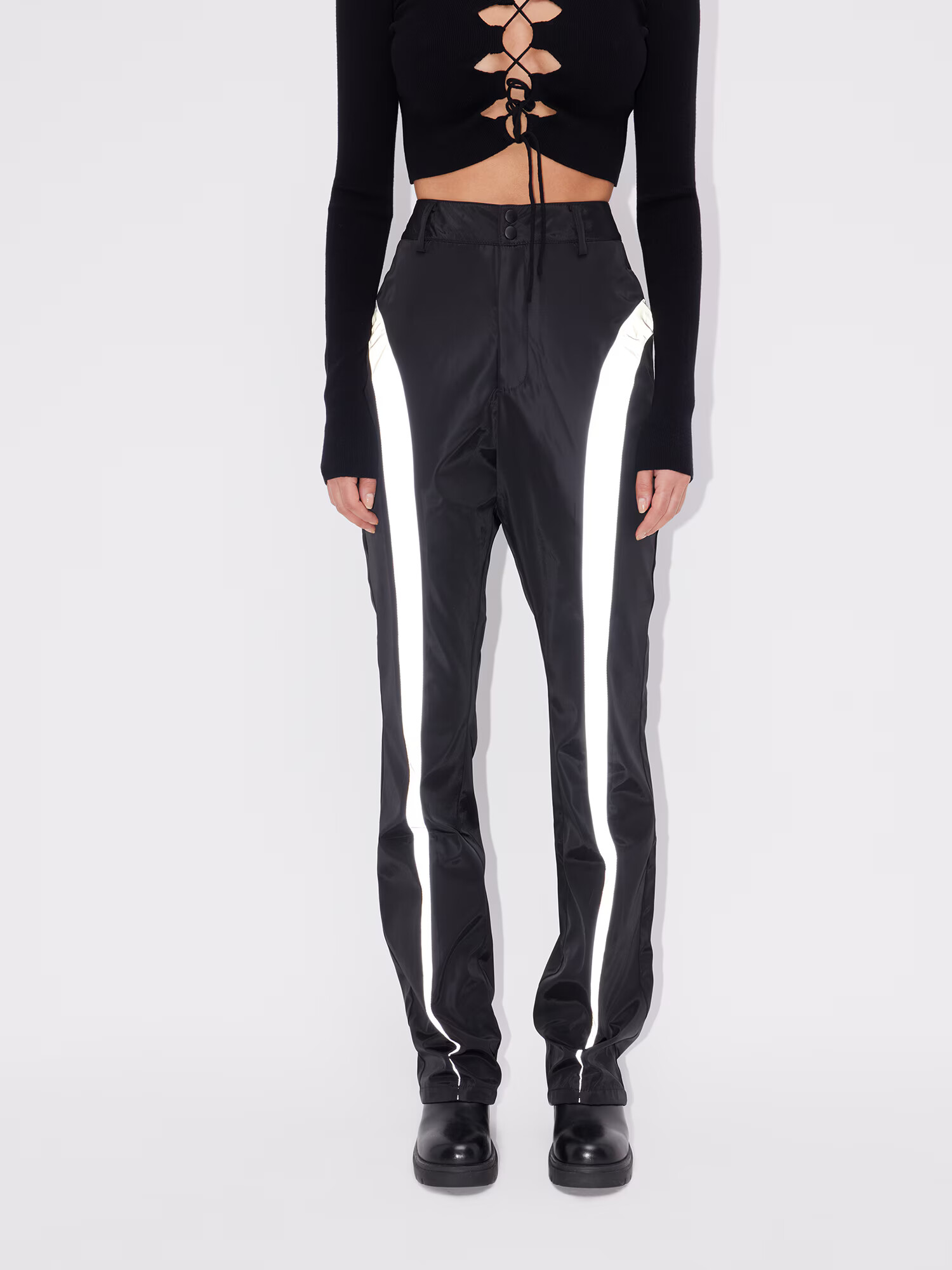 LeGer by Lena Gercke Pantaloni 'Gesina' gri / negru - Pled.ro