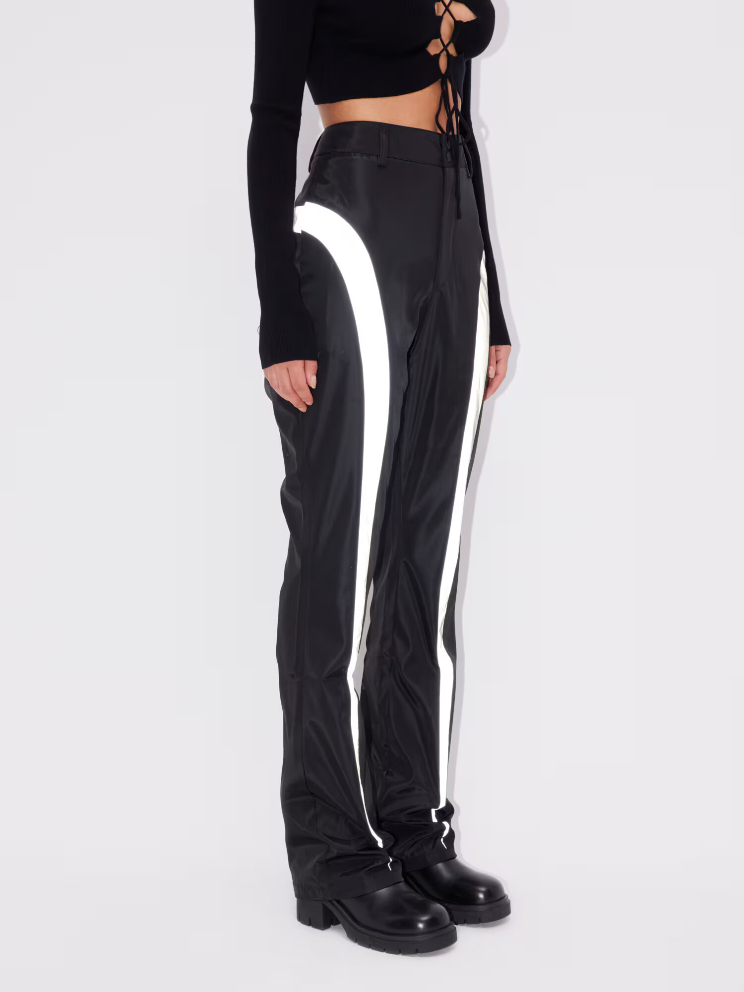 LeGer by Lena Gercke Pantaloni 'Gesina' gri / negru - Pled.ro