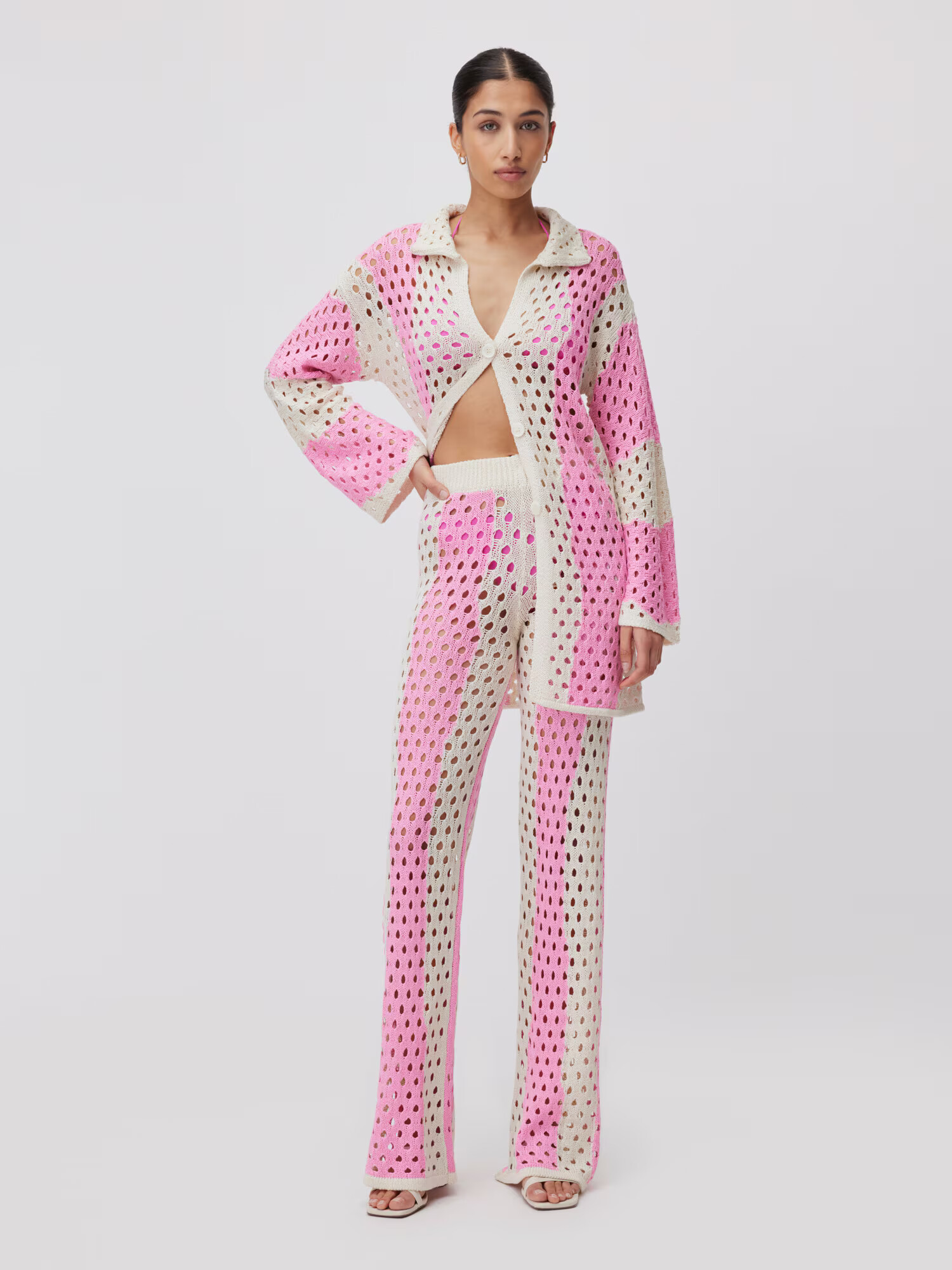 LeGer by Lena Gercke Pantaloni 'Jaslyn' crem / roz - Pled.ro