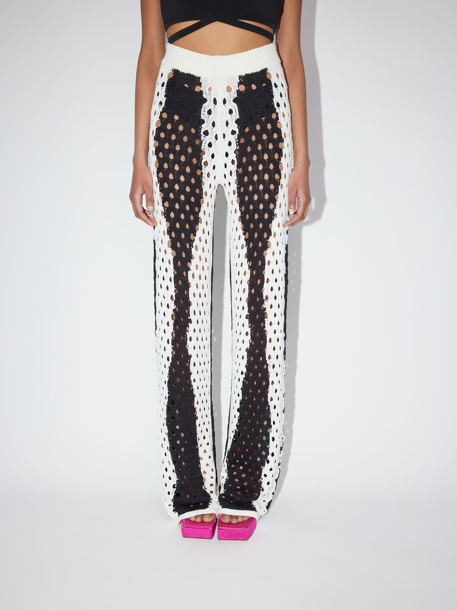 LeGer by Lena Gercke Pantaloni 'Jaslyn' negru / alb - Pled.ro