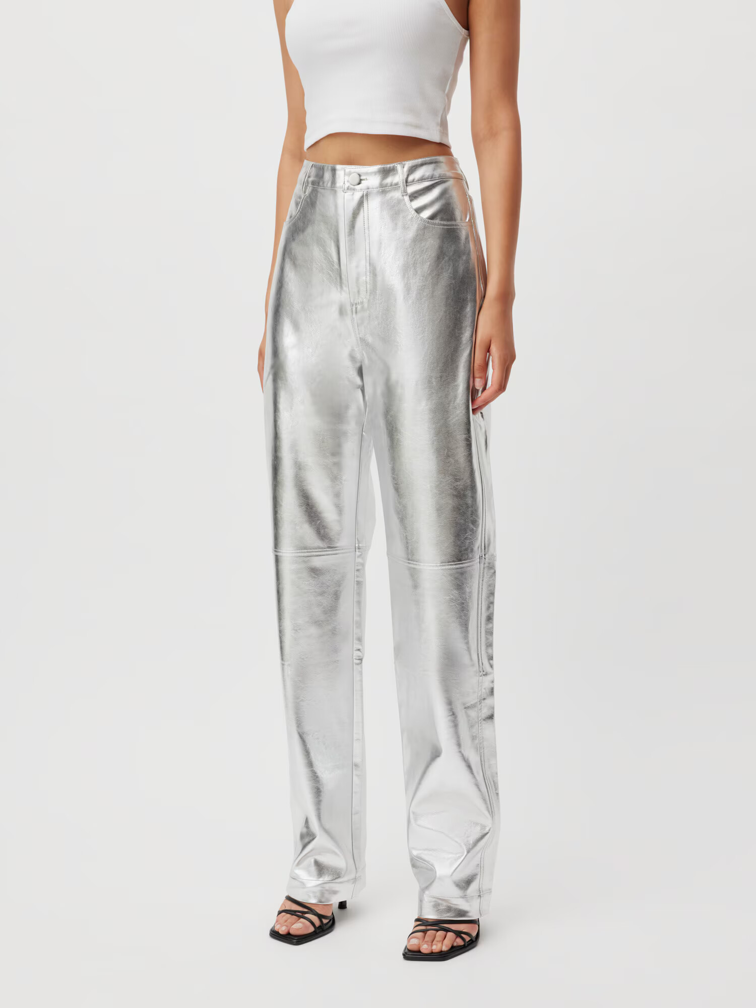 LeGer by Lena Gercke Pantaloni 'Katrin' argintiu - Pled.ro