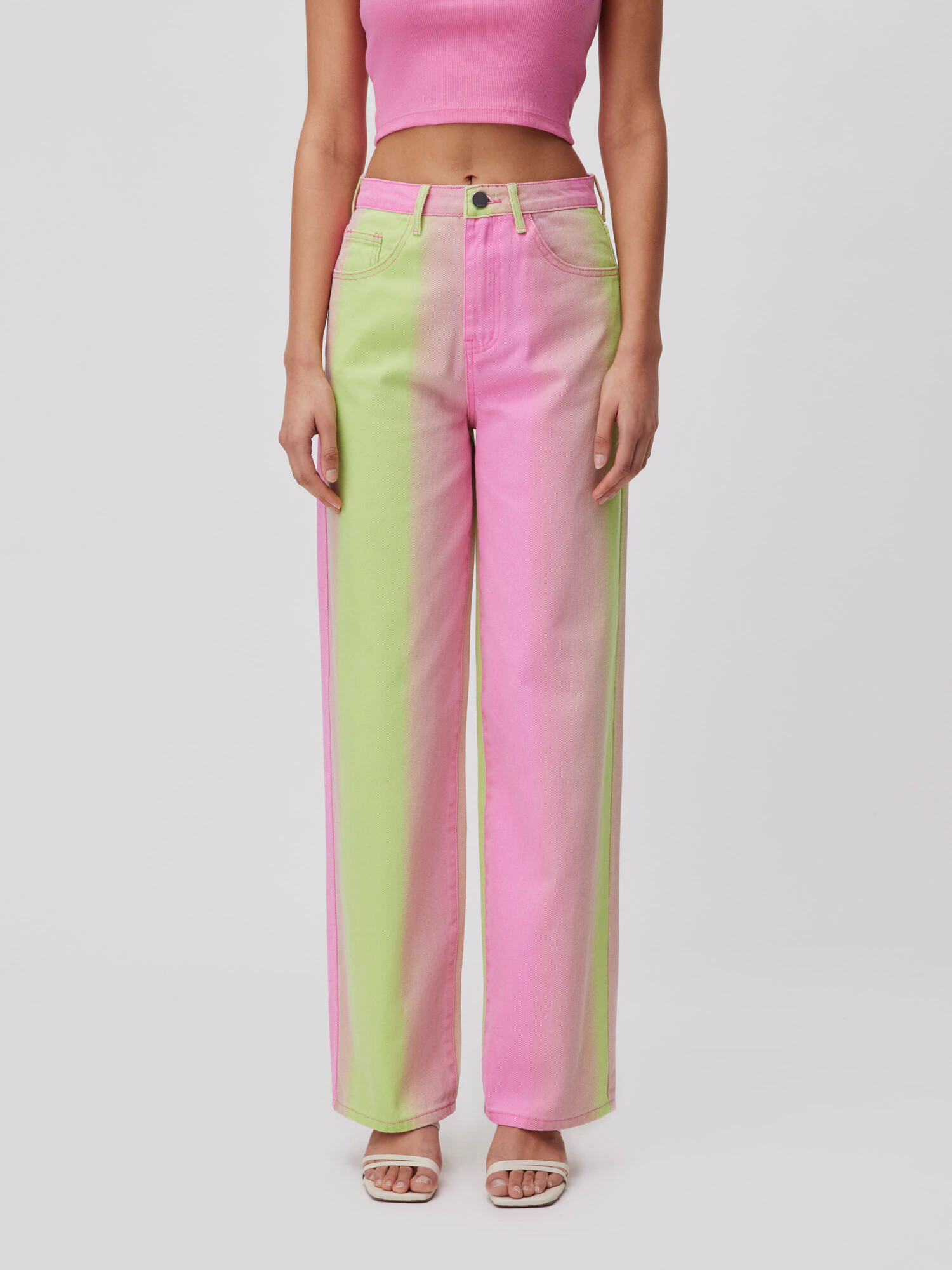 LeGer by Lena Gercke Jeans 'Malou Tall' verde / roz - Pled.ro