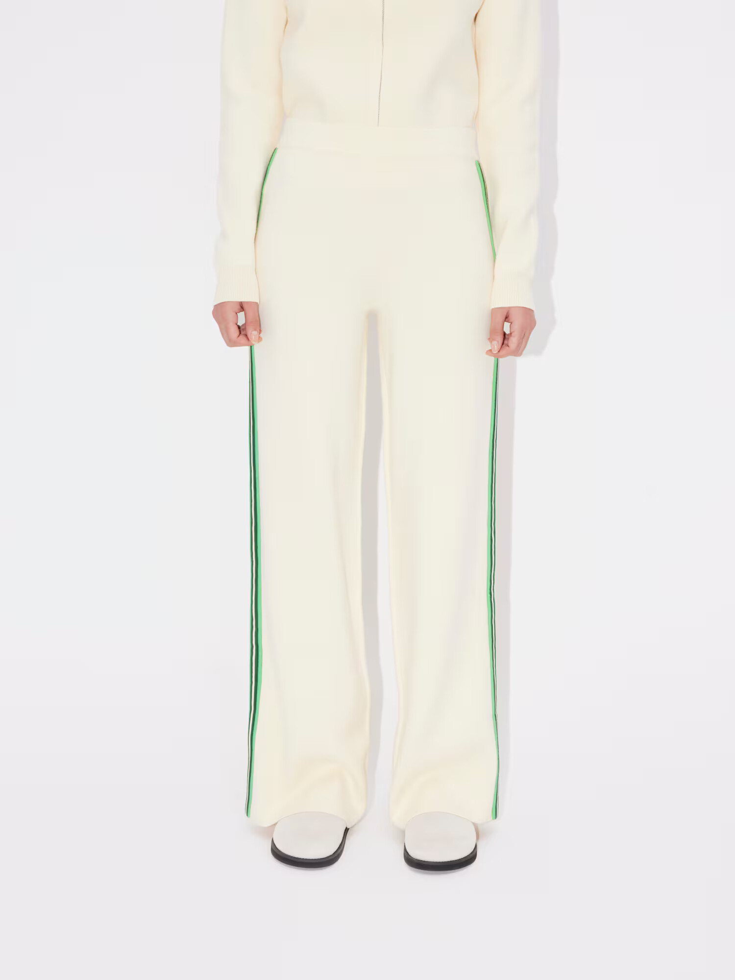 LeGer by Lena Gercke Pantaloni verde / negru / alb lână - Pled.ro