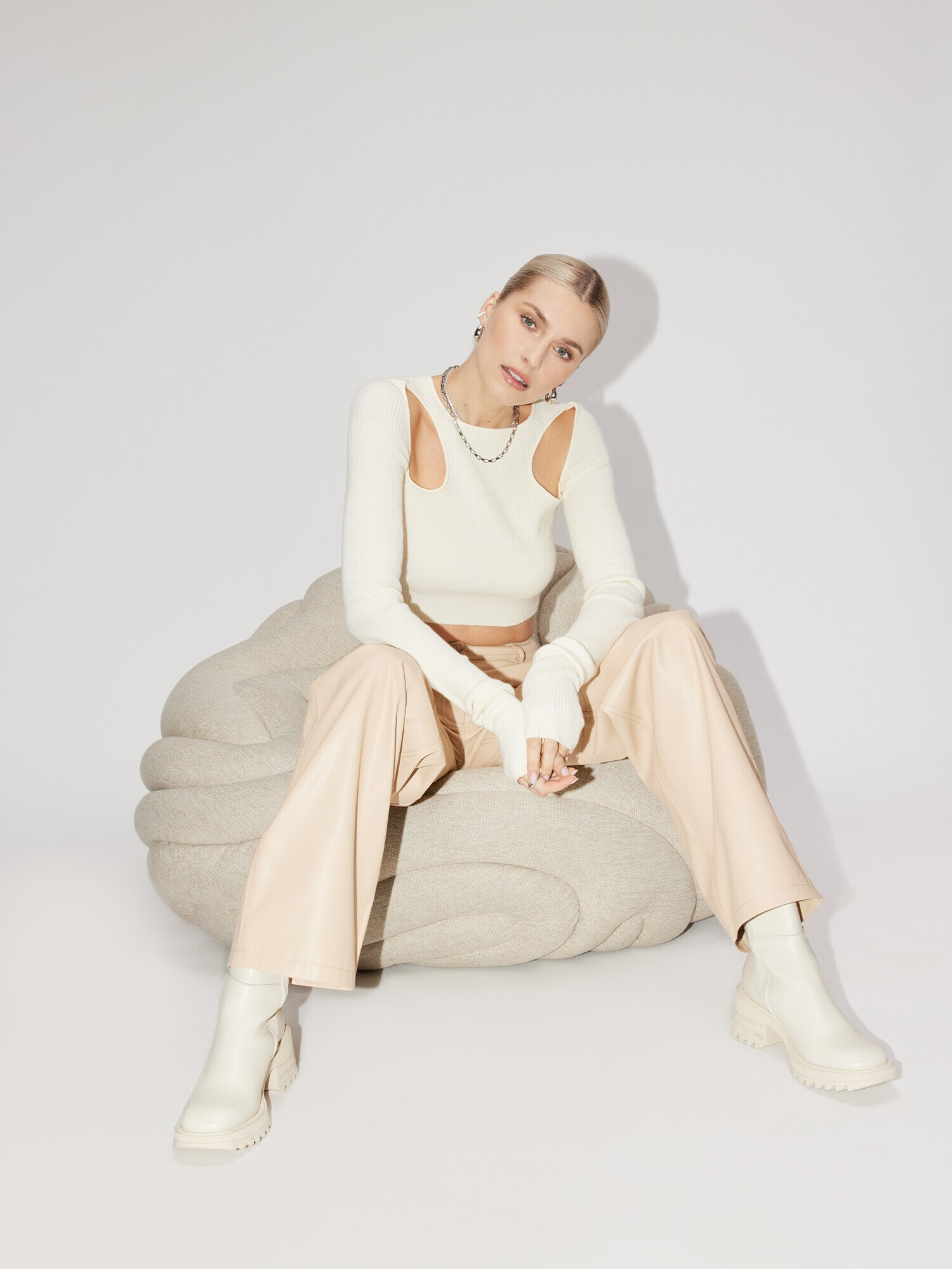 LeGer by Lena Gercke Pulover 'DYLIAH' alb murdar - Pled.ro