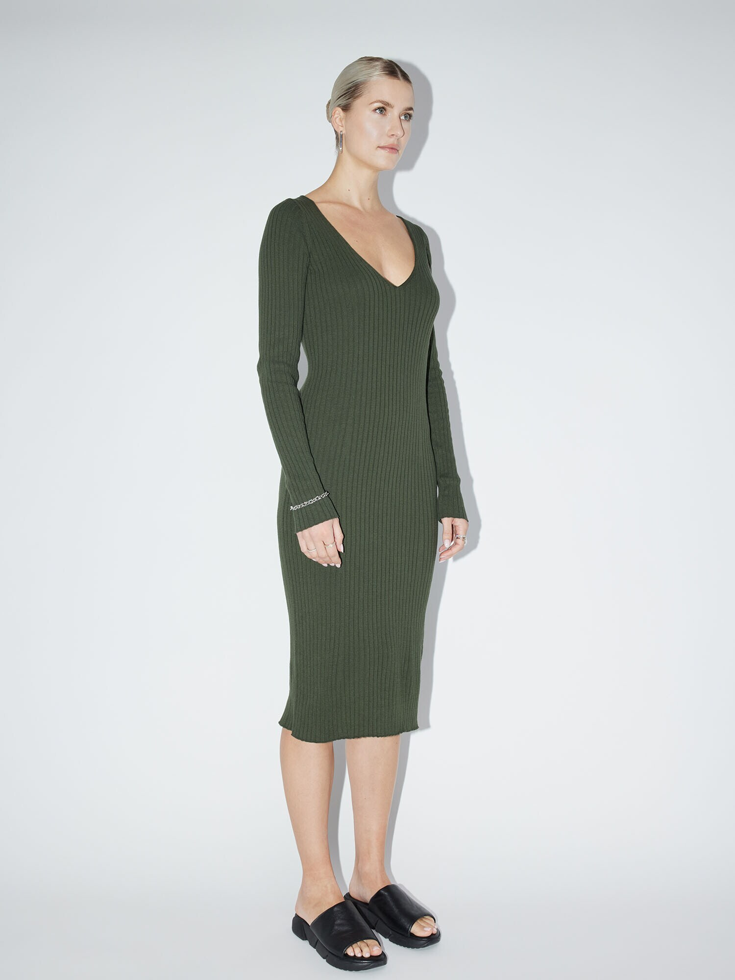 LeGer by Lena Gercke Rochie tricotat 'Josefin' verde - Pled.ro