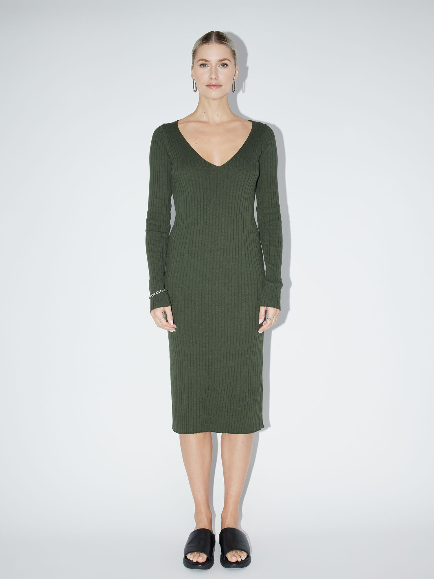 LeGer by Lena Gercke Rochie tricotat 'Josefin' verde - Pled.ro