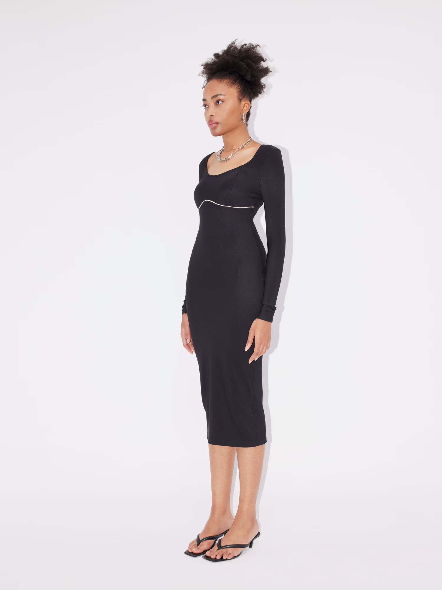 LeGer by Lena Gercke Rochie tricotat 'Stella' negru / alb - Pled.ro