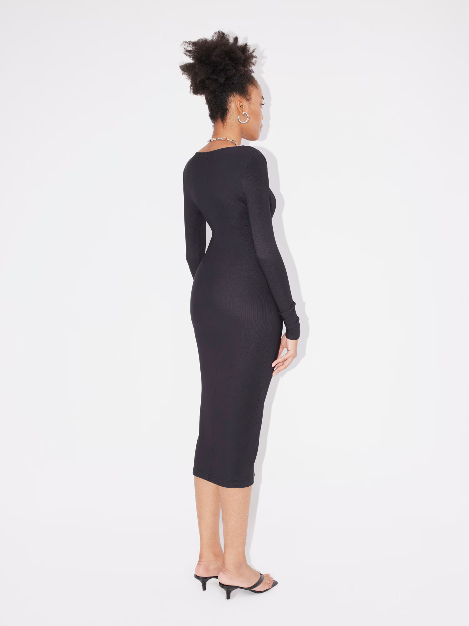 LeGer by Lena Gercke Rochie tricotat 'Stella' negru / alb - Pled.ro