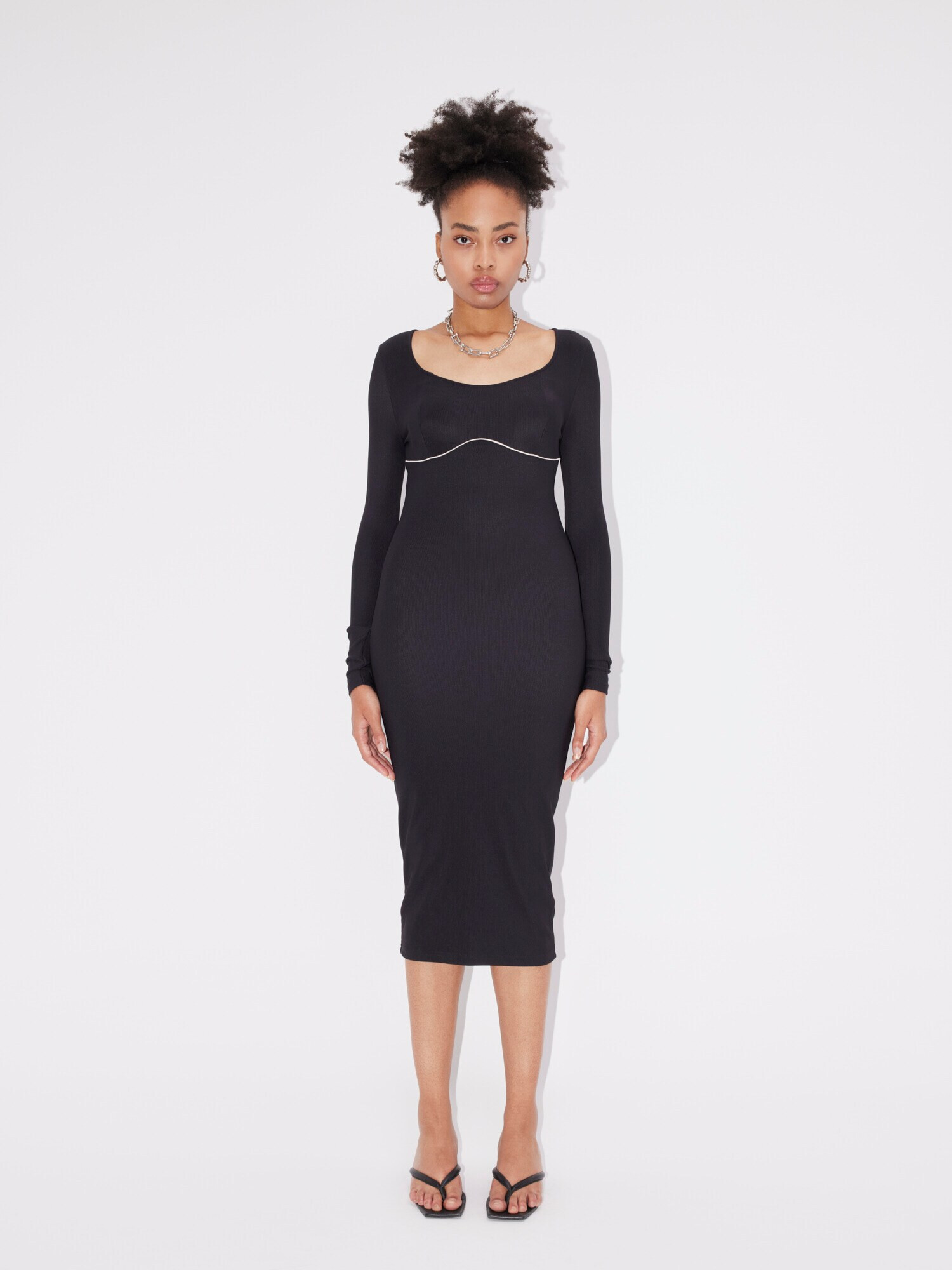 LeGer by Lena Gercke Rochie tricotat 'Stella' negru / alb - Pled.ro