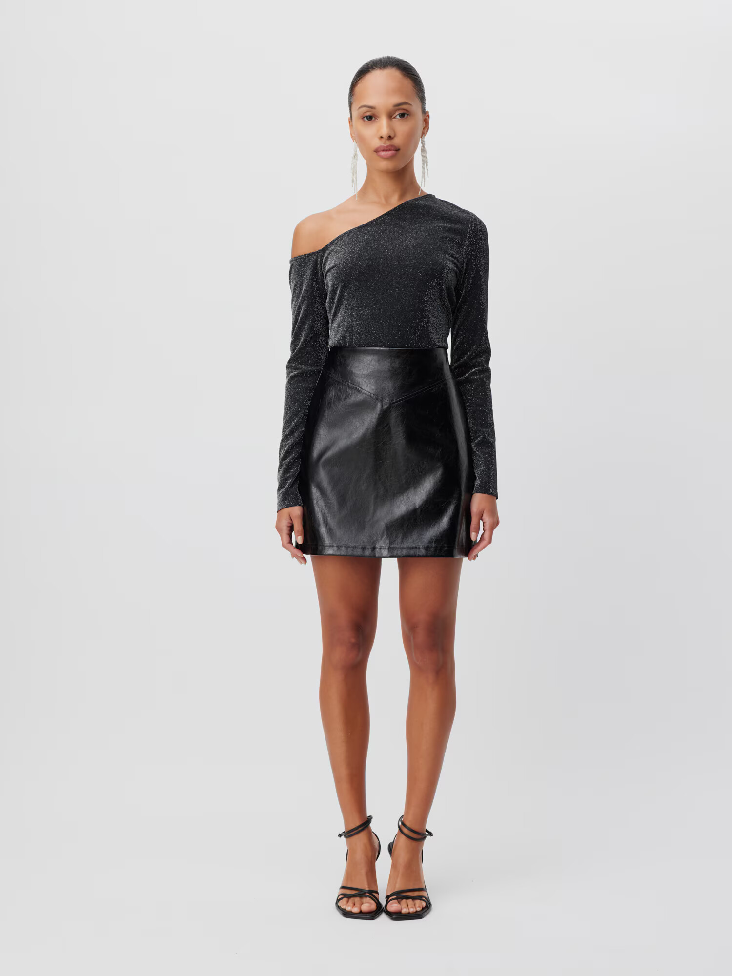 LeGer by Lena Gercke Tricou 'Biba' gri argintiu / negru - Pled.ro