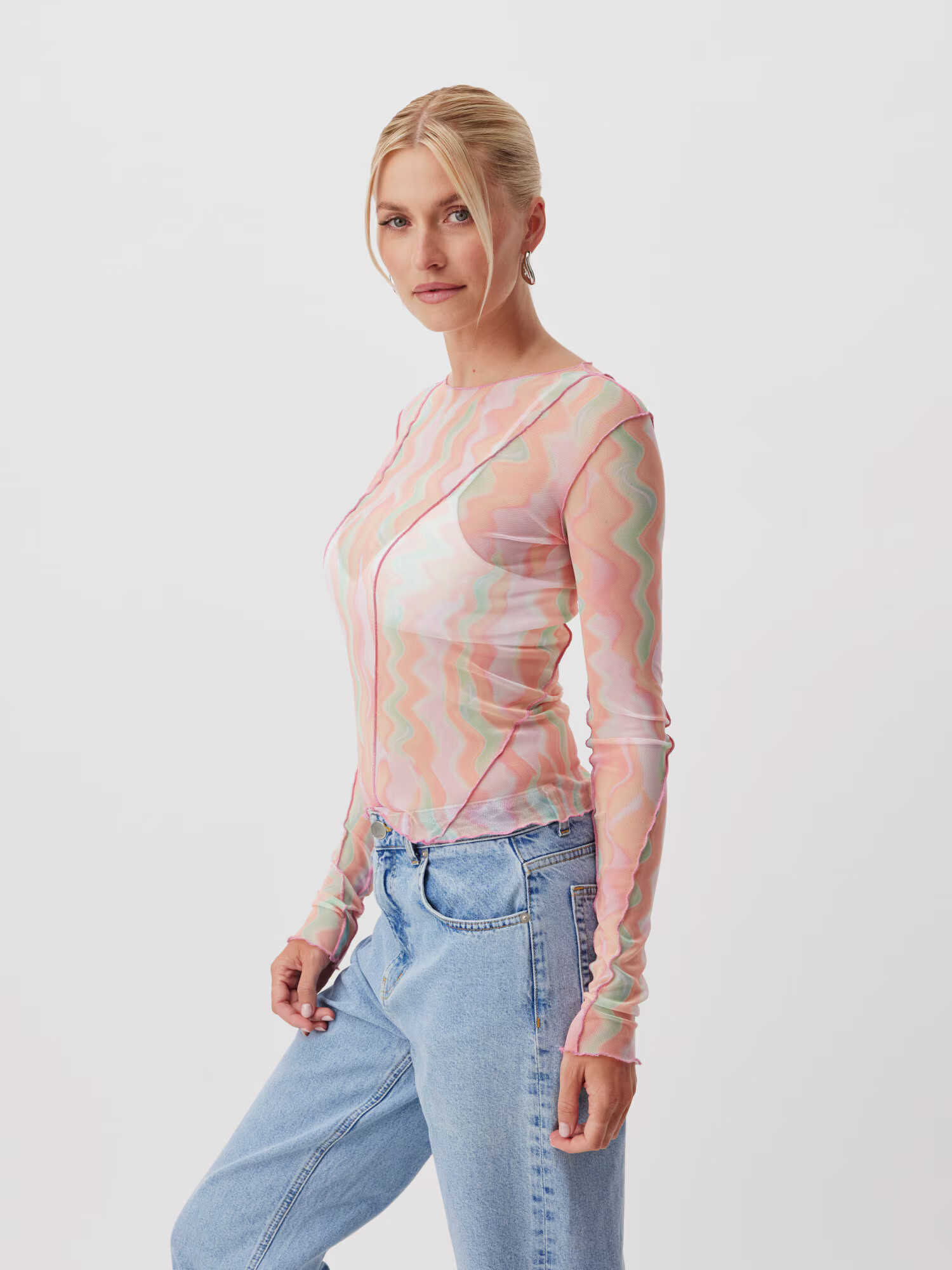 LeGer by Lena Gercke Tricou 'Kenley' verde pastel / portocaliu caisă / roz / roz - Pled.ro