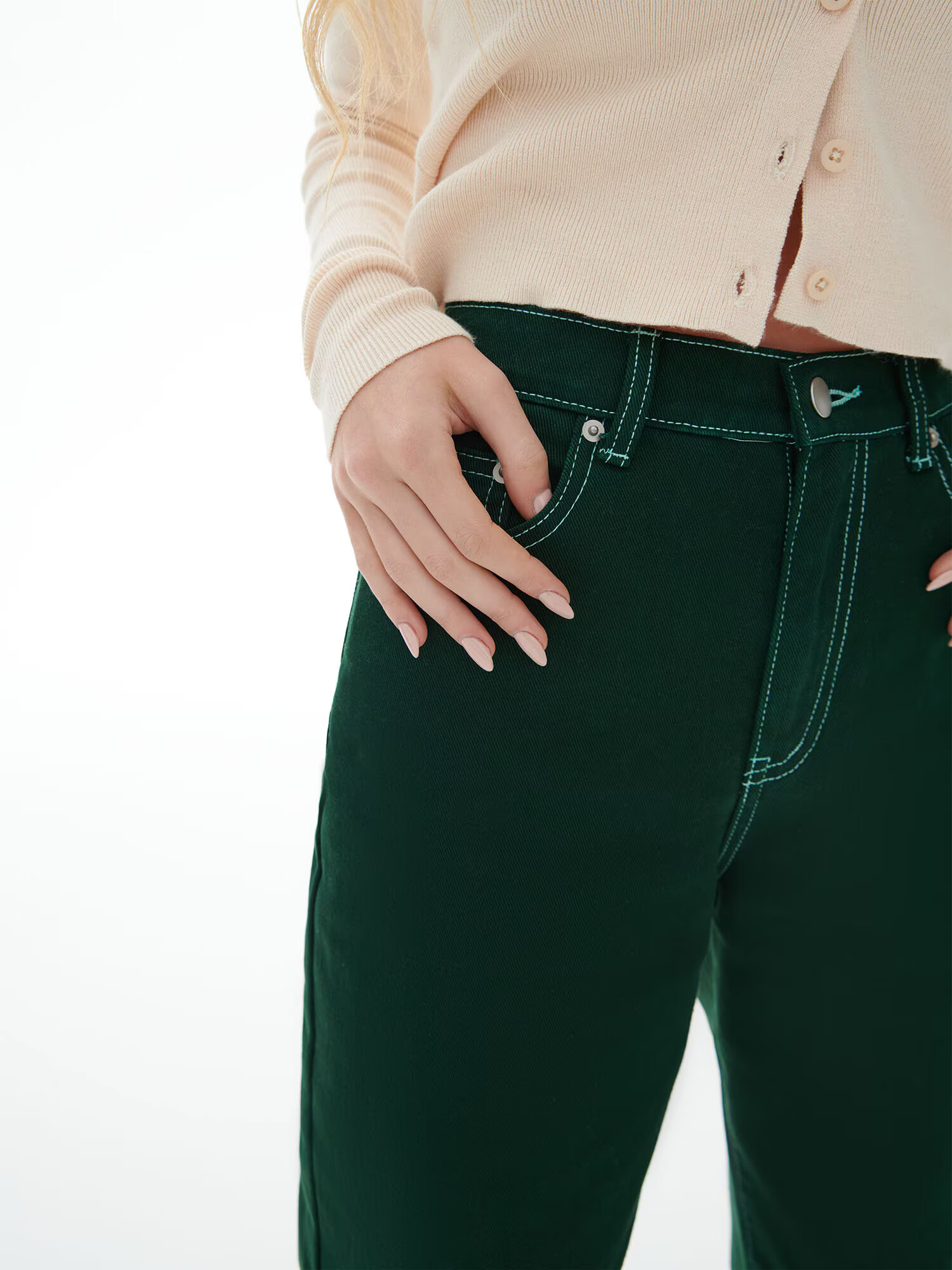 LENI KLUM x ABOUT YOU Jeans 'Tyra' verde - Pled.ro