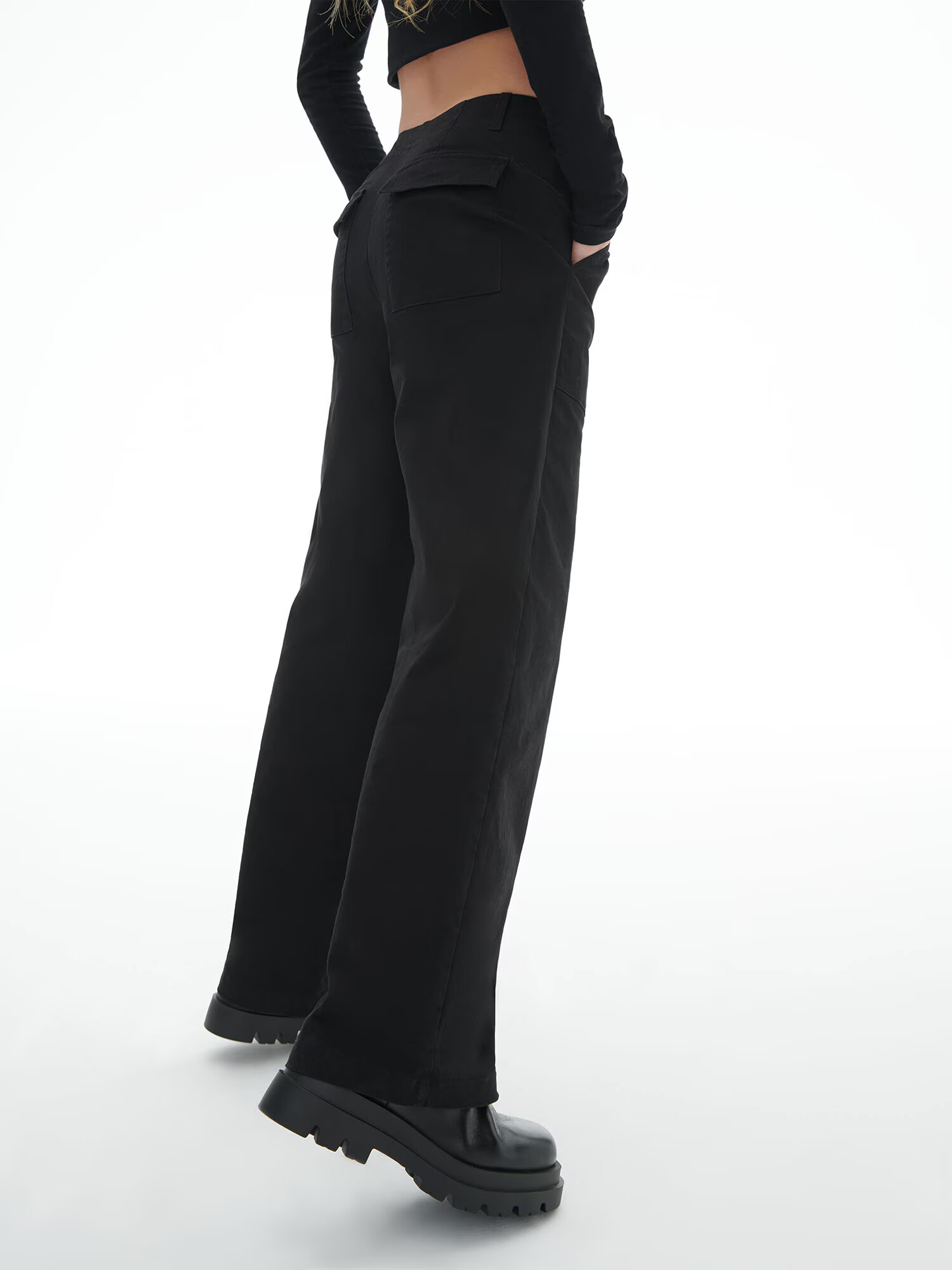 LENI KLUM x ABOUT YOU Pantaloni 'Hailey' negru - Pled.ro