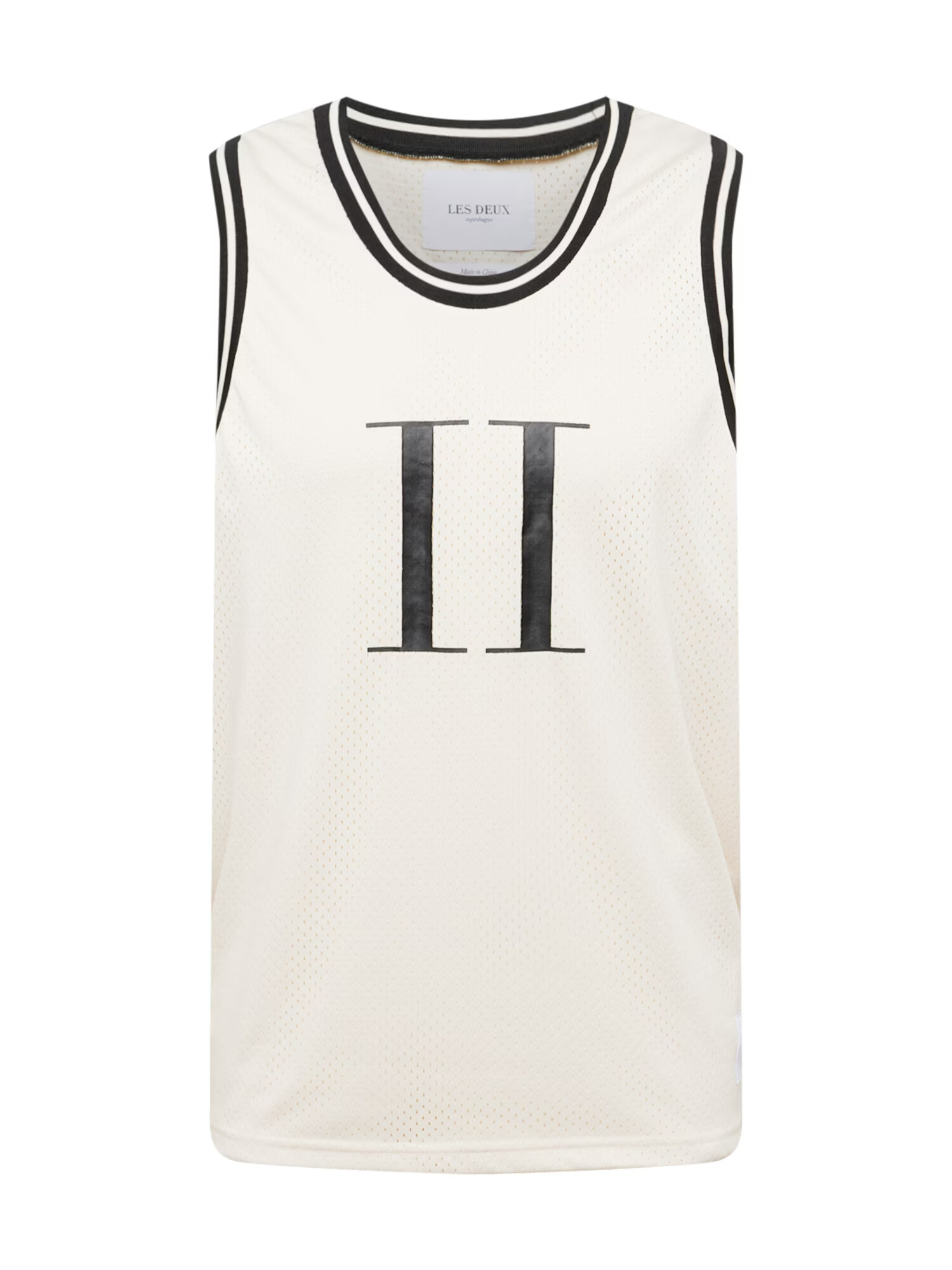 Les Deux Tricou 'Courtside' ecru / negru - Pled.ro