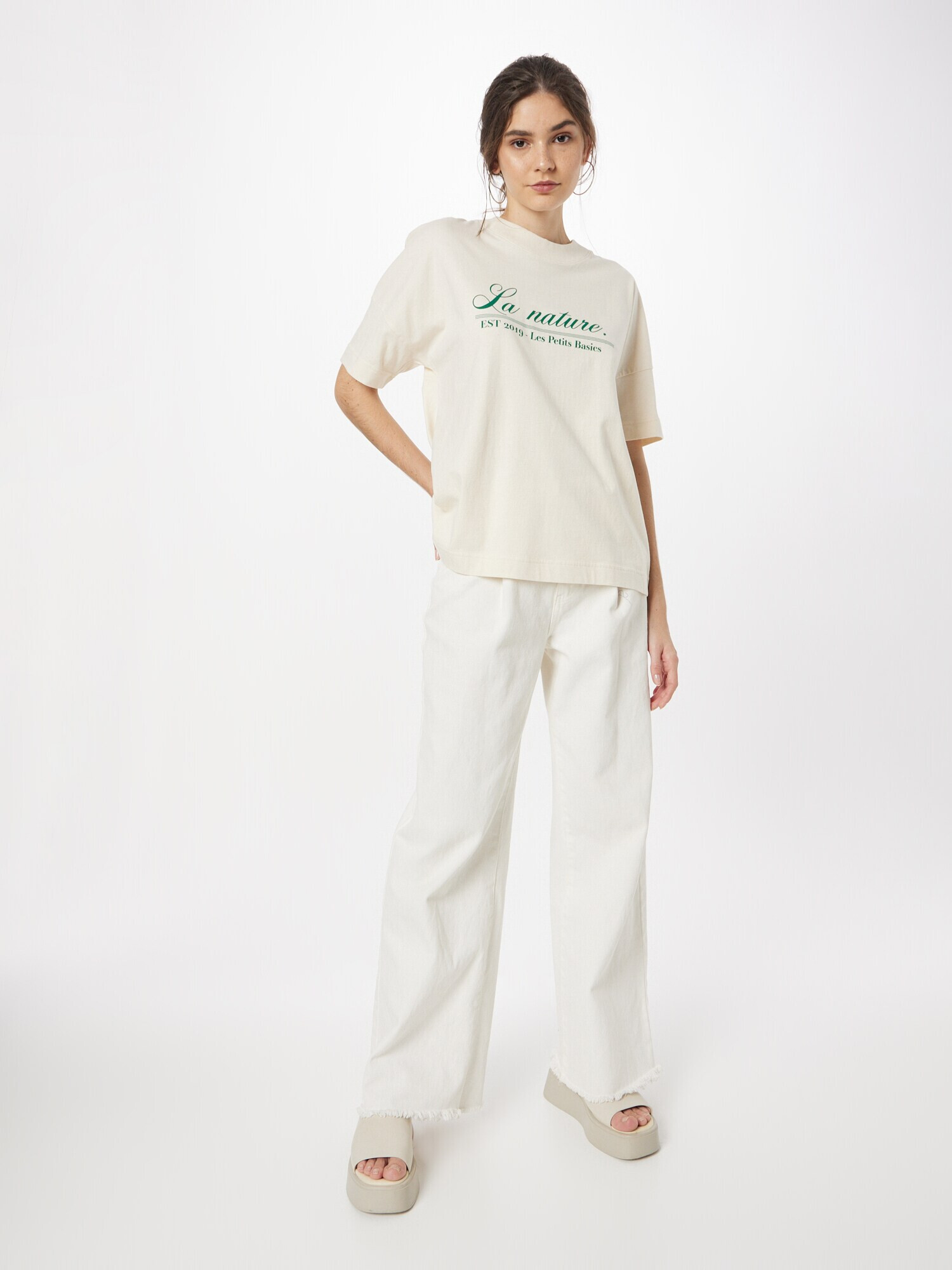 Les Petits Basics Tricou bej / verde - Pled.ro