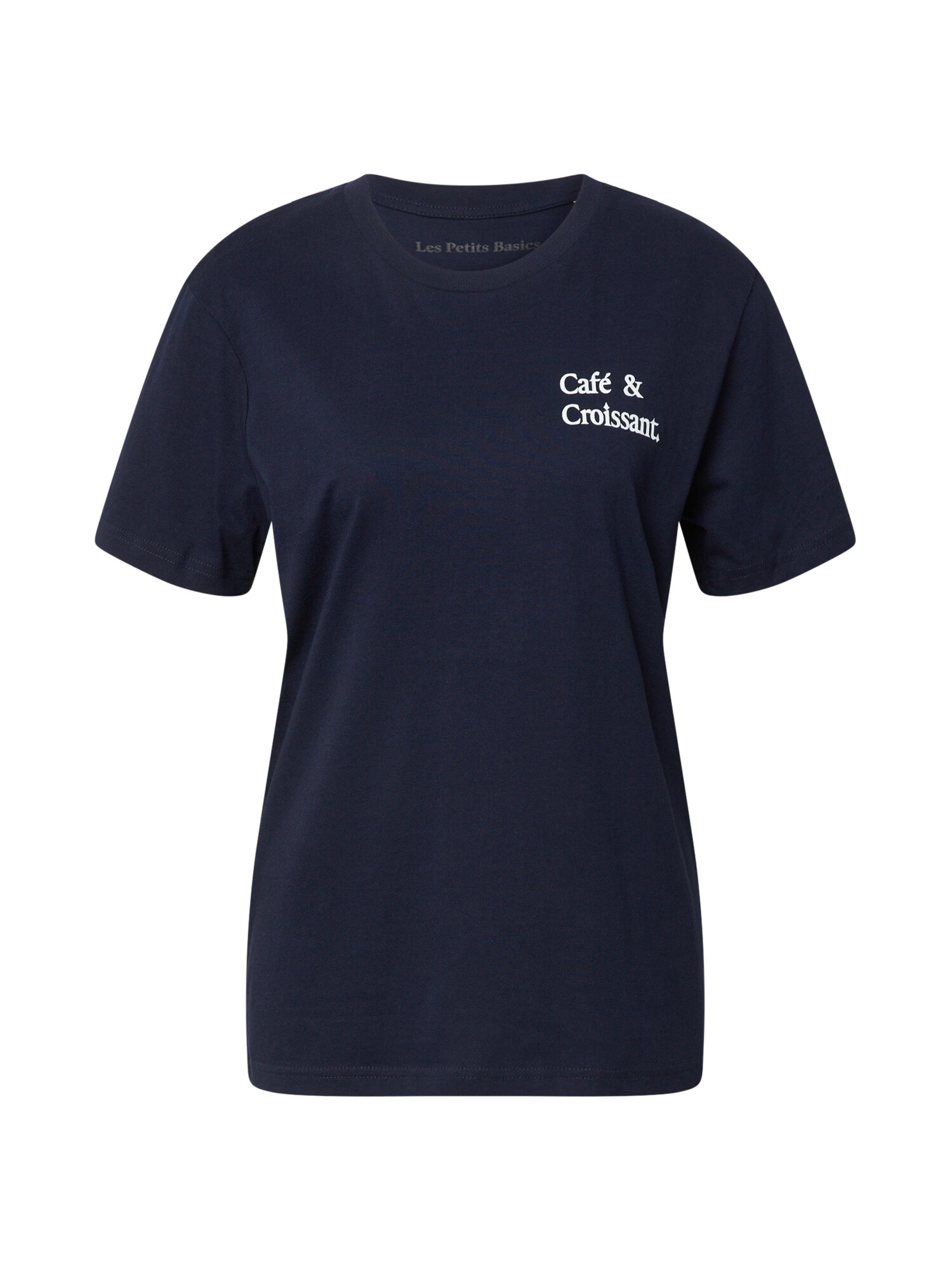 Les Petits Basics Tricou 'Café & Croissant' albastru noapte / alb - Pled.ro