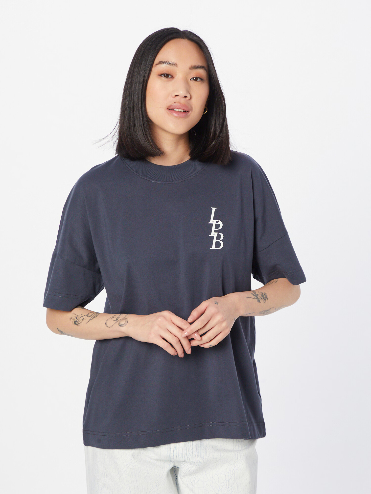 Les Petits Basics Tricou gri închis / alb - Pled.ro