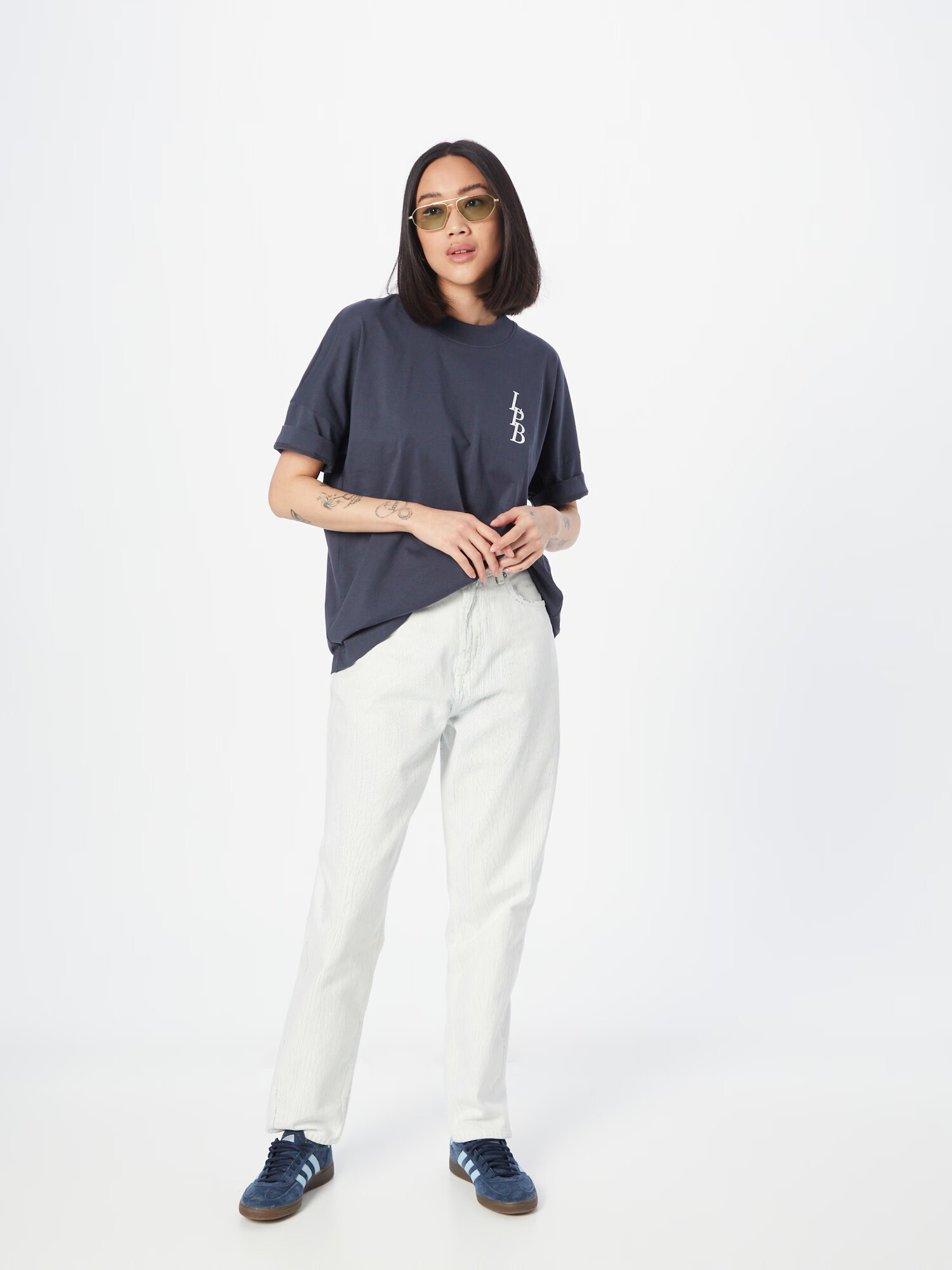 Les Petits Basics Tricou gri închis / alb - Pled.ro