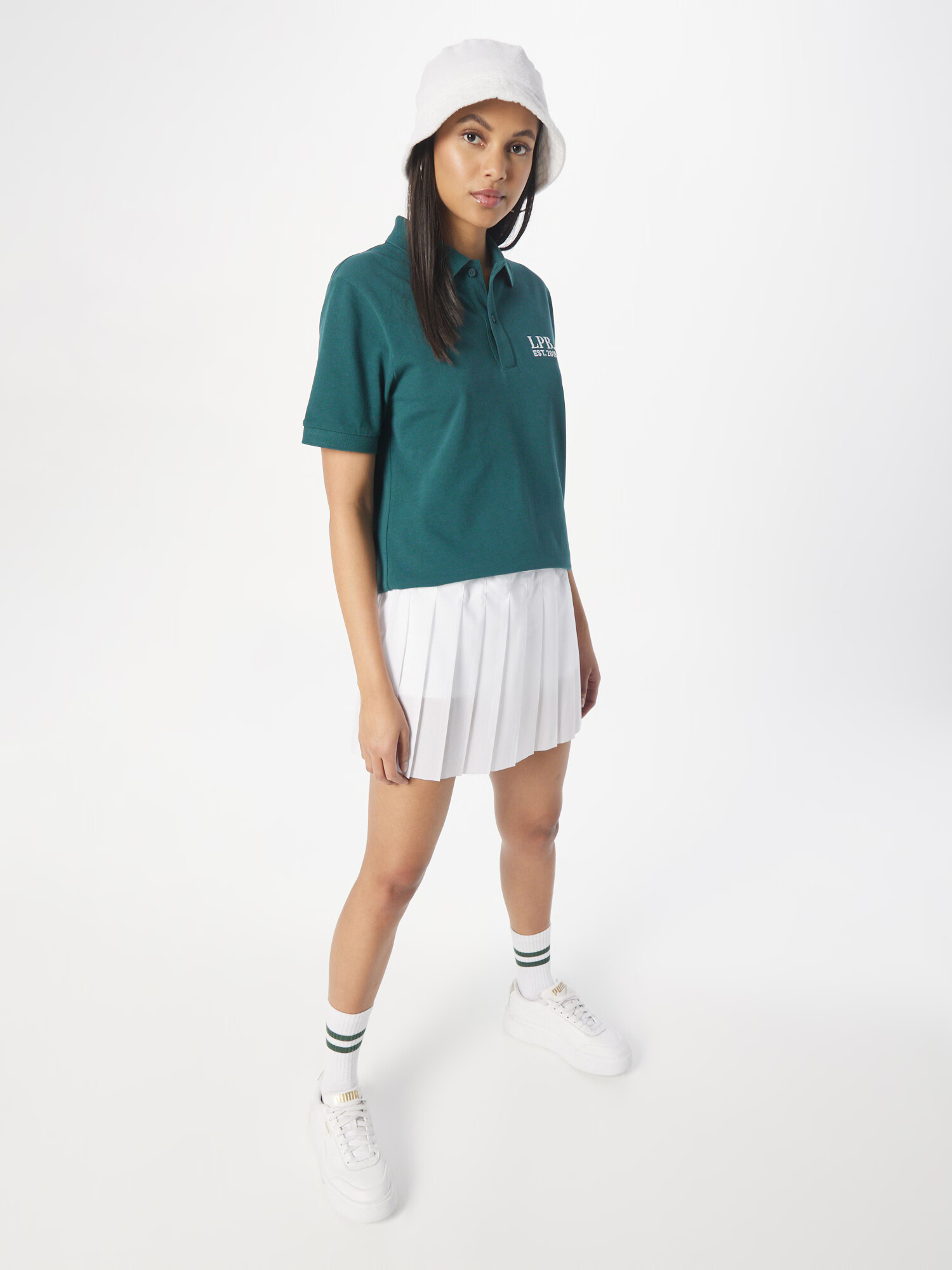 Les Petits Basics Tricou verde smarald / alb - Pled.ro