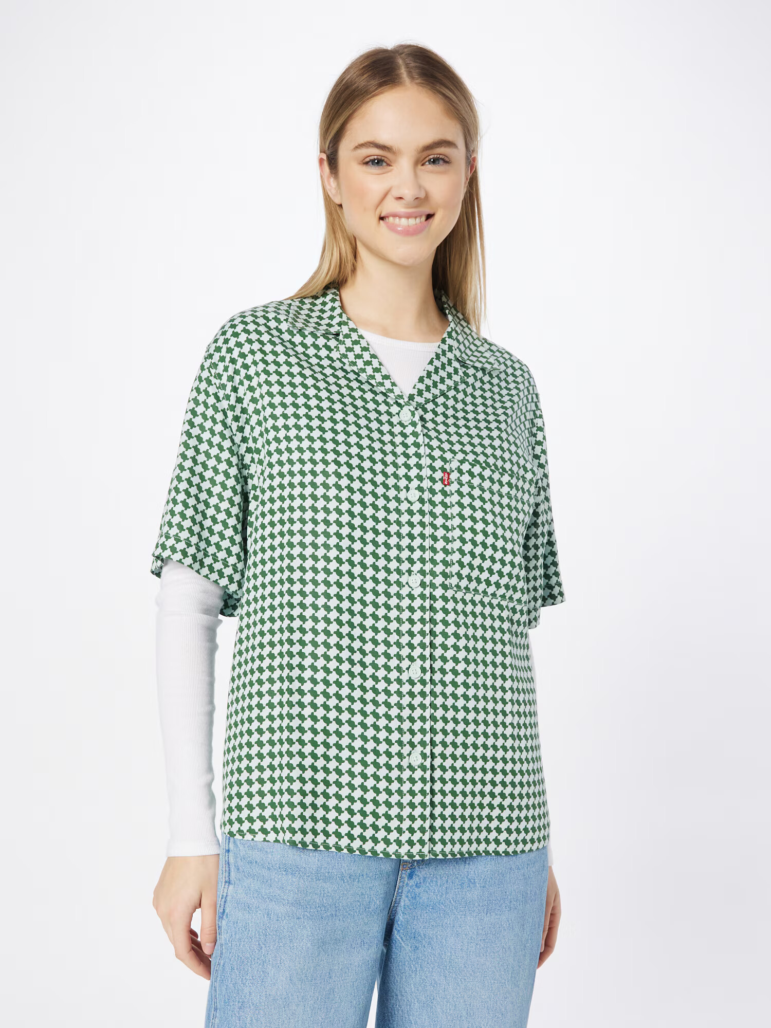 LEVI'S Bluză 'ALFIE' verde / alb - Pled.ro