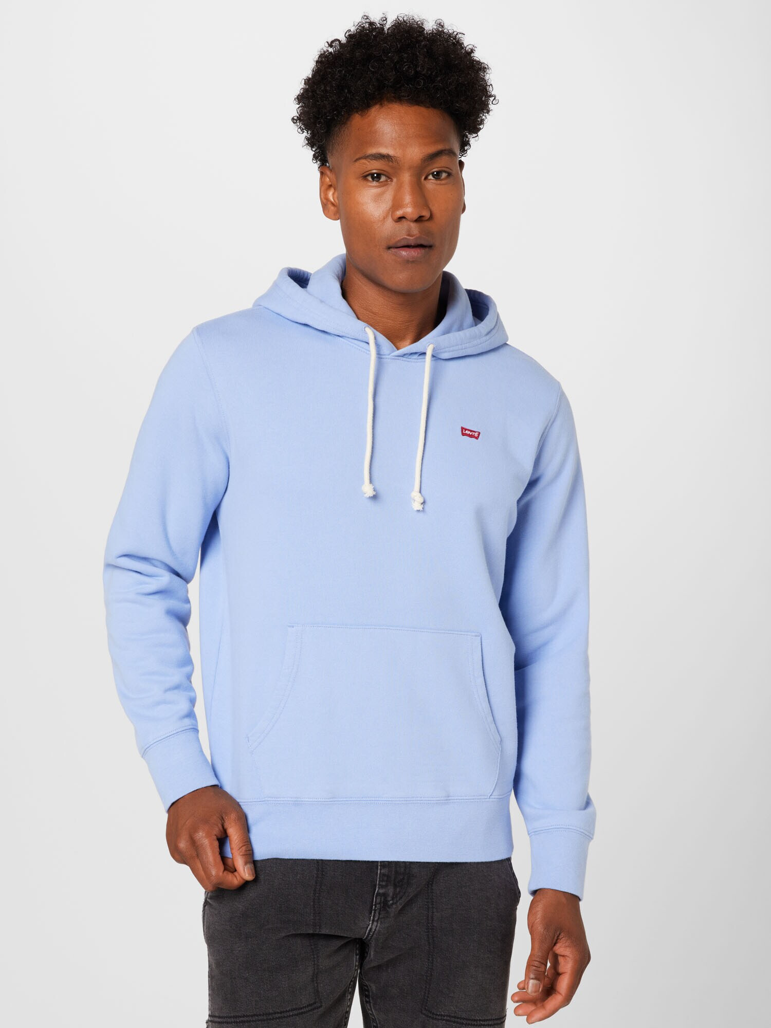 LEVI'S Bluză de molton 'NEW ORIGINAL HOODIE BLUES' albastru deschis / roșu / alb - Pled.ro