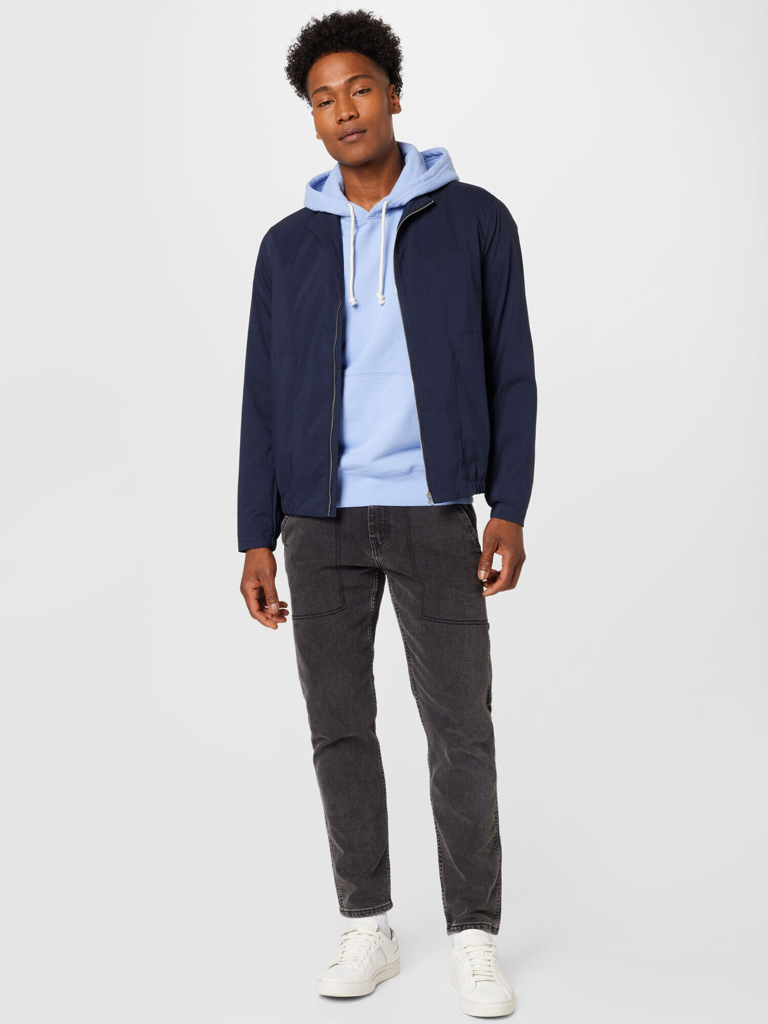 LEVI'S Bluză de molton 'NEW ORIGINAL HOODIE BLUES' albastru deschis / roșu / alb - Pled.ro