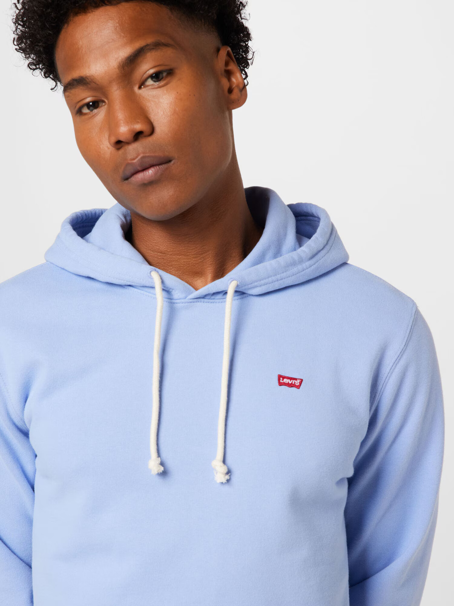 LEVI'S Bluză de molton 'NEW ORIGINAL HOODIE BLUES' albastru deschis / roșu / alb - Pled.ro