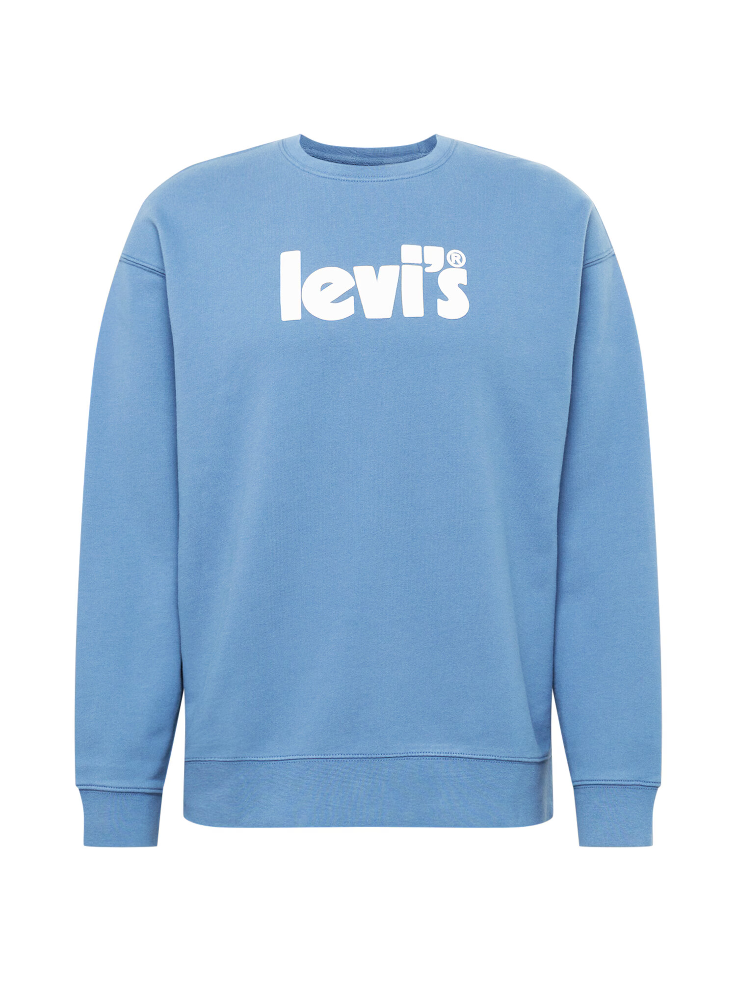 LEVI'S Bluză de molton 'RELAXD GRAPHIC CREW BLUES' albastru fumuriu / alb - Pled.ro