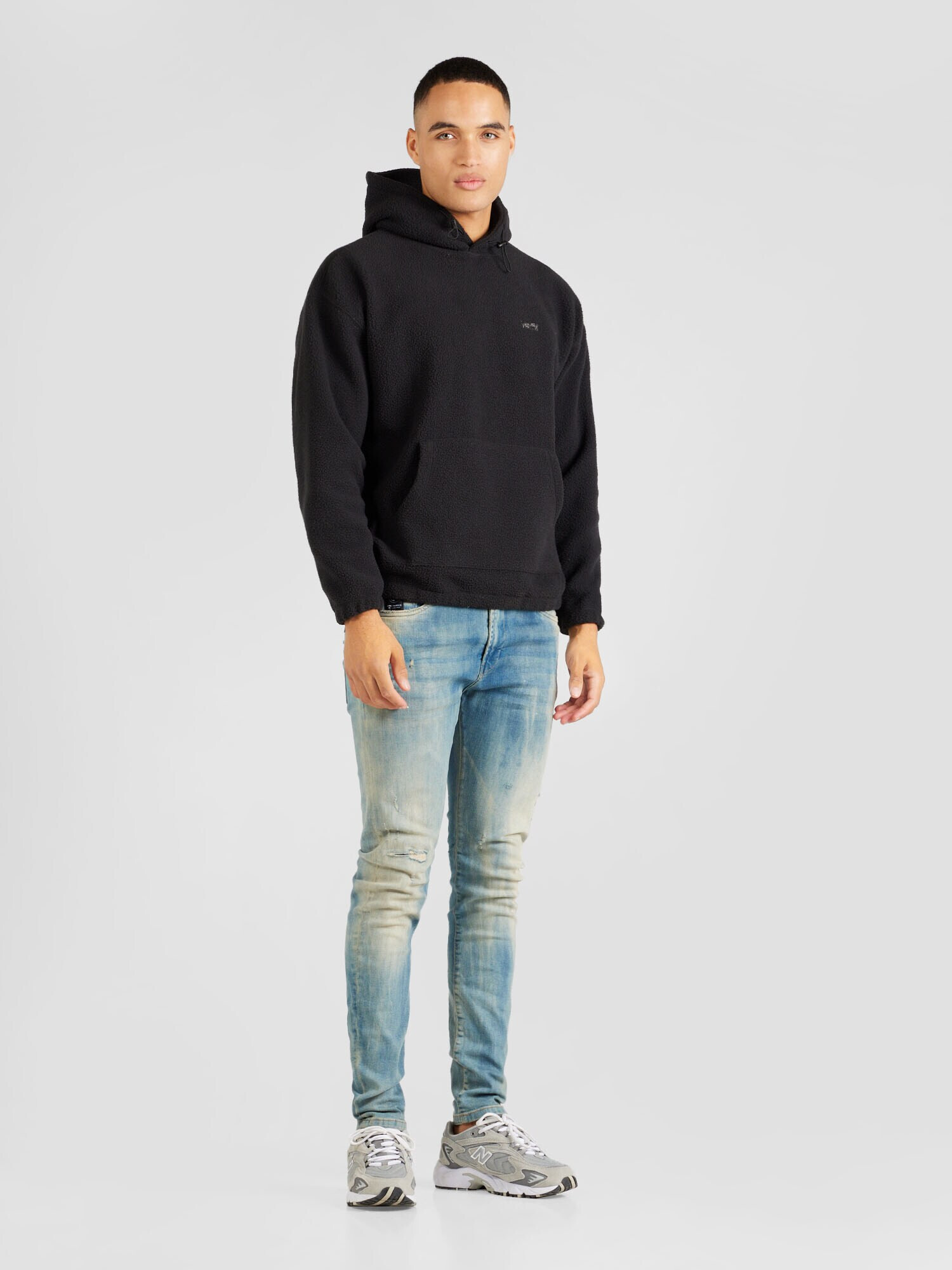 LEVI'S ® Bluză de molton 'COZY UP' negru / alb - Pled.ro