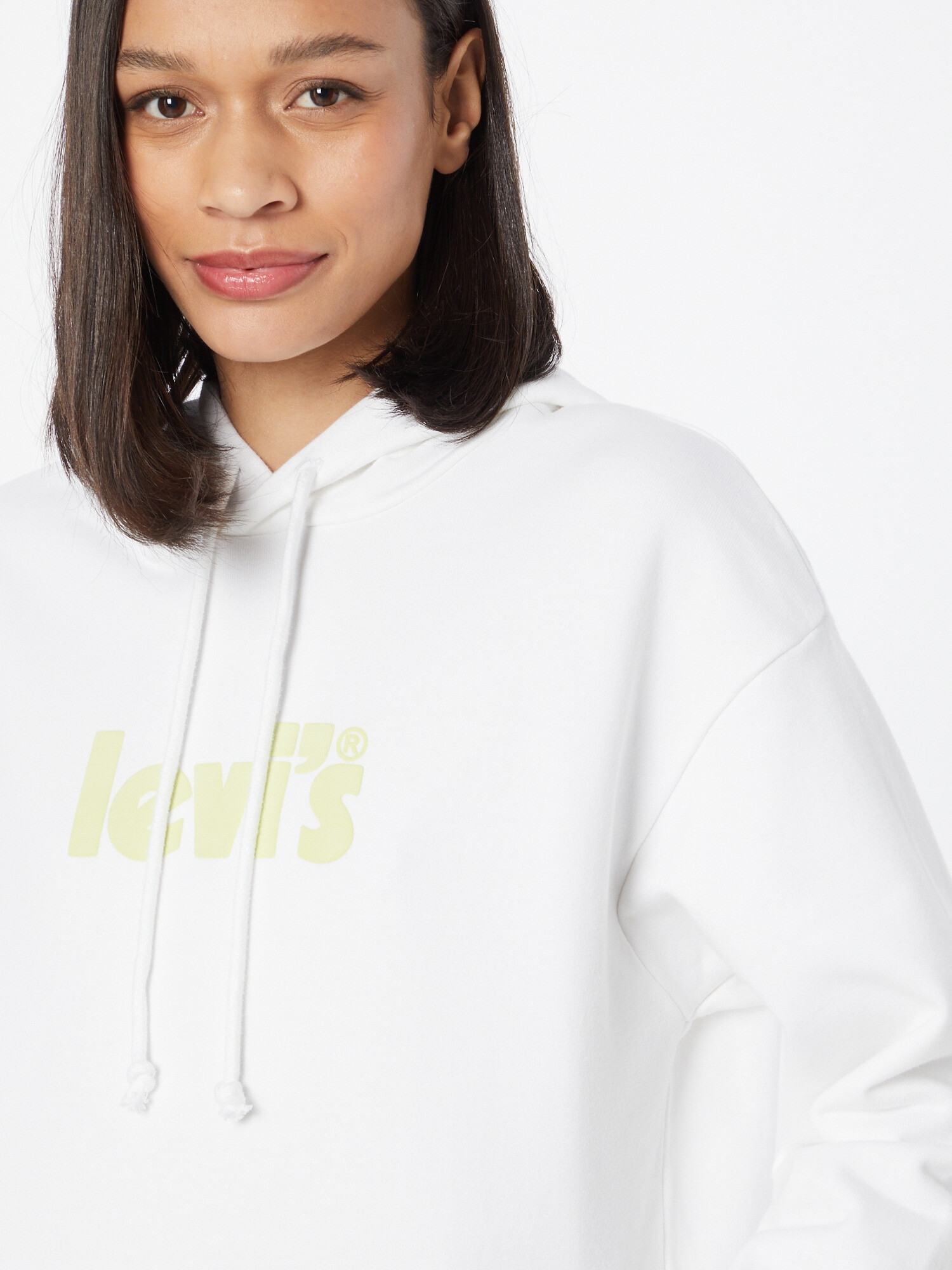 LEVI'S Bluză de molton 'GRAPHIC STANDARD HOODIE NEUTRALS' galben deschis / alb - Pled.ro