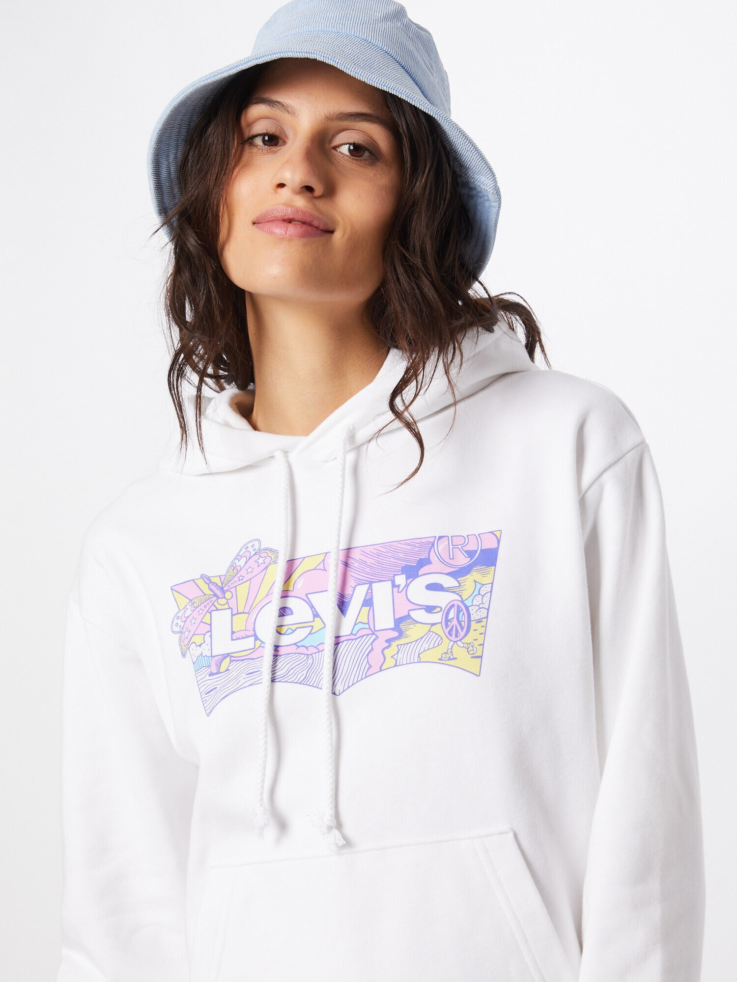 LEVI'S Bluză de molton 'GRAPHIC STANDARD HOODIE NEUTRALS' galben / lila / mauve / alb - Pled.ro