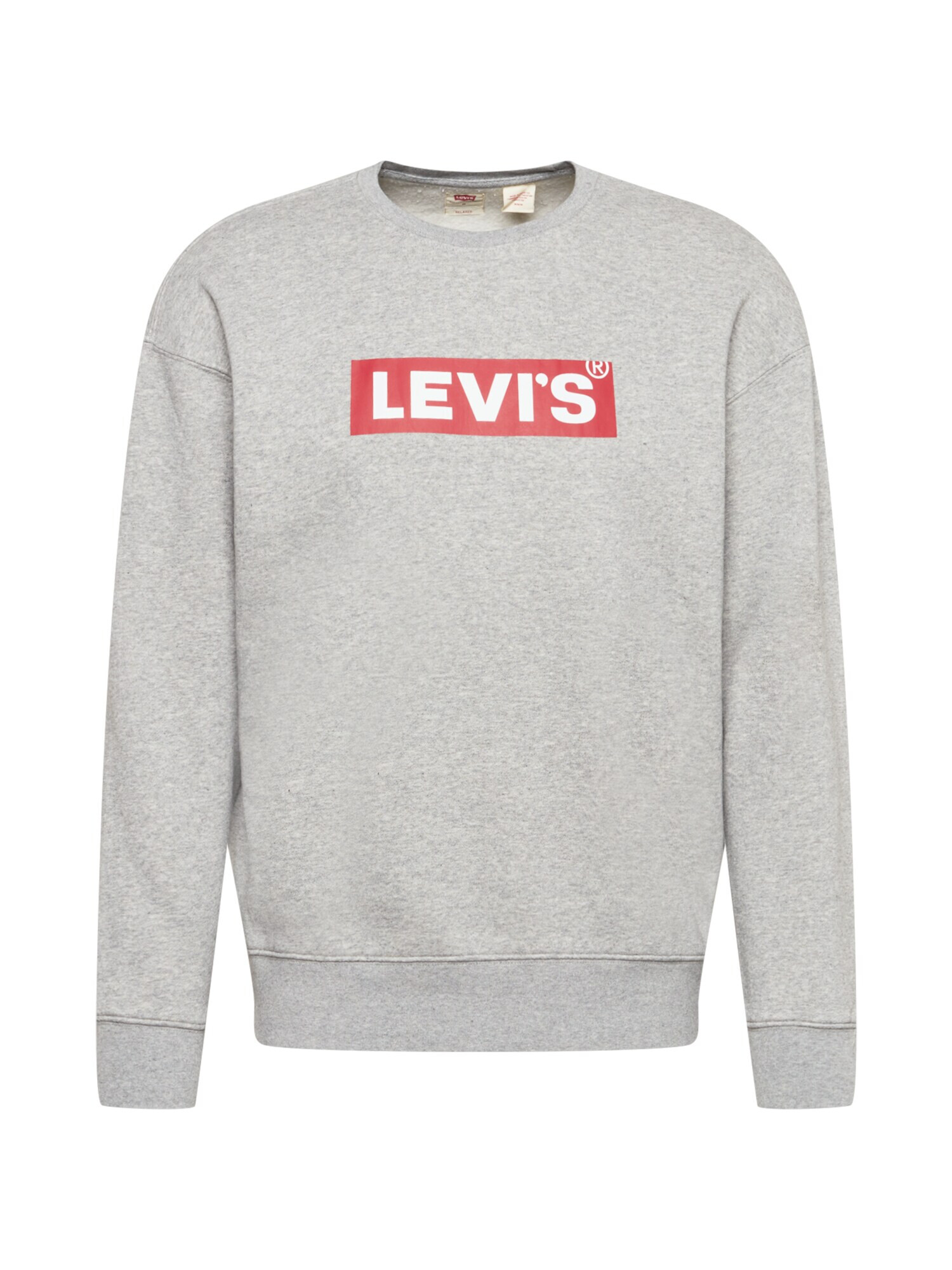 LEVI'S ® Bluză de molton 'T3 RELAXED GRAPHIC CREW MULTI-COLOR' gri amestecat / roșu rodie / alb - Pled.ro