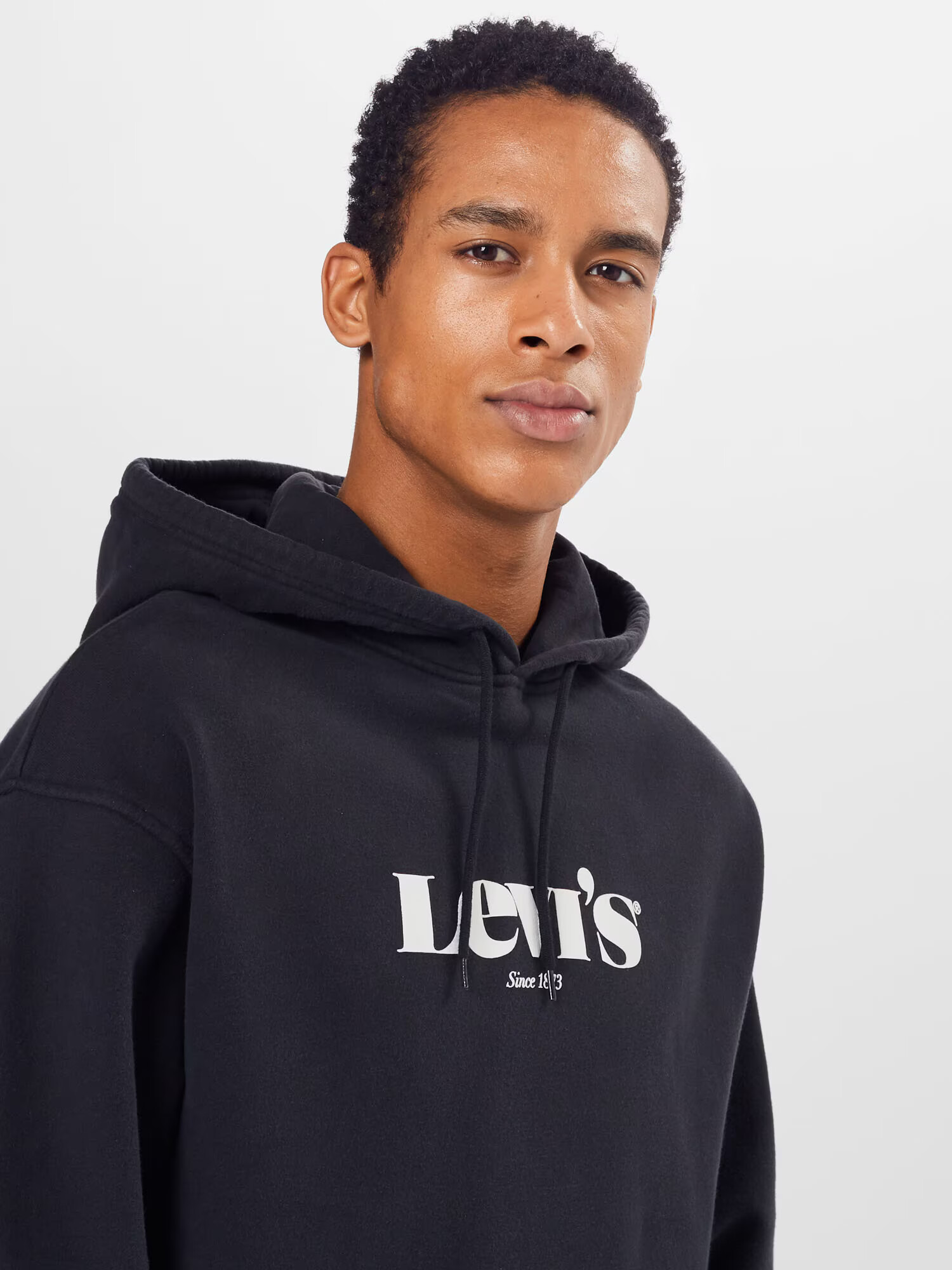 LEVI'S Bluză de molton 'RELAXED GRAPHIC PO BLACKS' negru / alb - Pled.ro