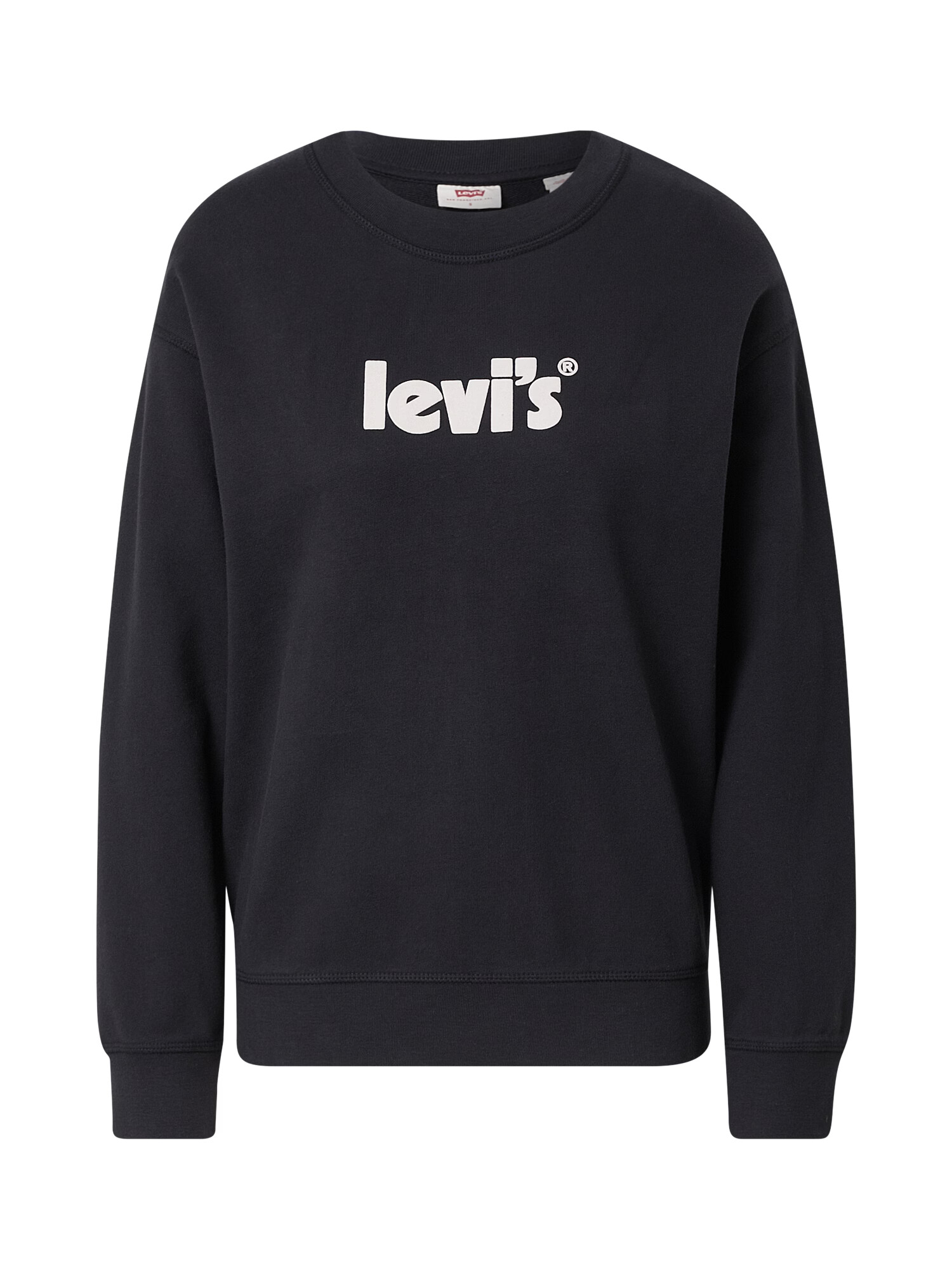 LEVI'S Bluză de molton 'GRAPHIC STANDARD CREW BLACKS' negru / alb - Pled.ro