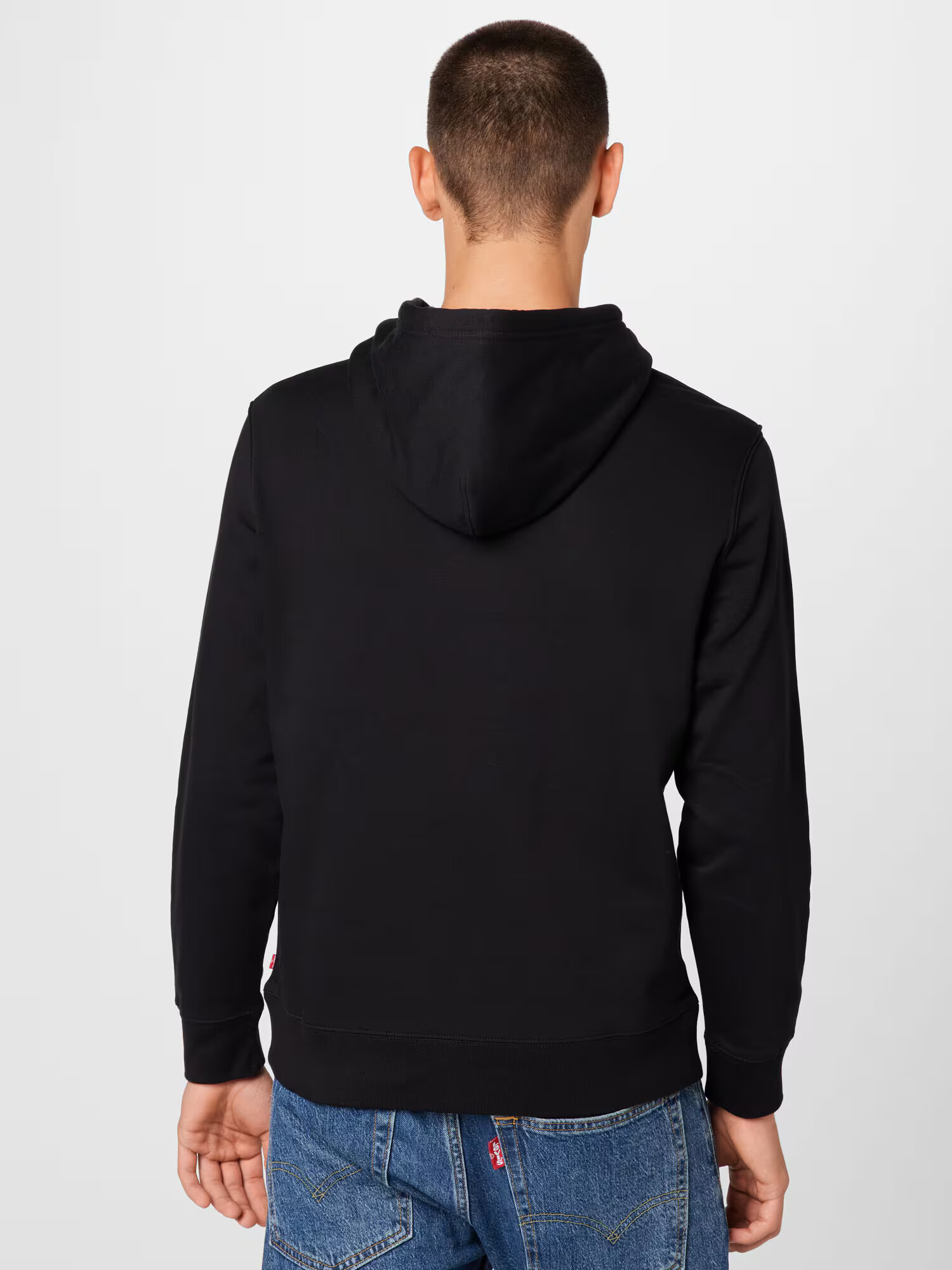 LEVI'S Bluză de molton 'LSE_T3 GRAPHIC HOODIE BLACKS' negru / alb - Pled.ro