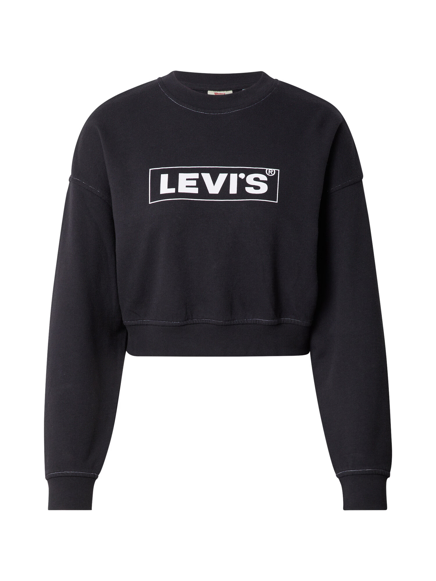 LEVI'S Bluză de molton 'GRAPHIC LAUNDRY CREW BLACKS' negru / alb - Pled.ro