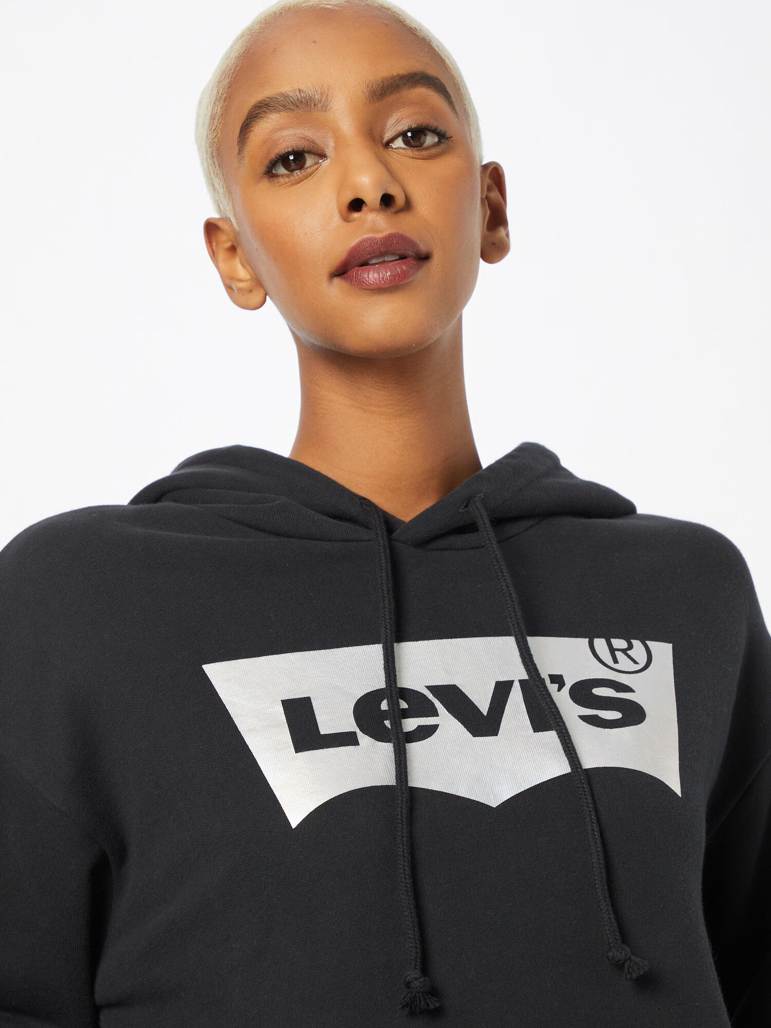 LEVI'S Bluză de molton negru / argintiu - Pled.ro