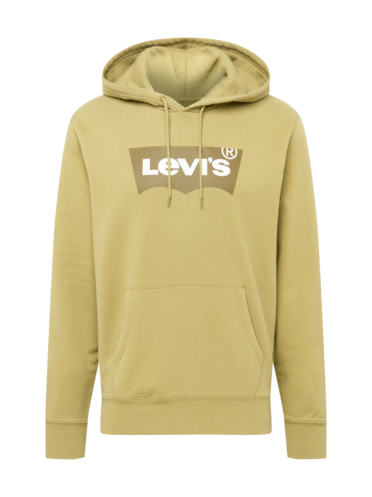 LEVI'S Bluză de molton 'STANDARD GRAPHIC HOODIE NEUTRALS' oliv / verde stuf / alb - Pled.ro