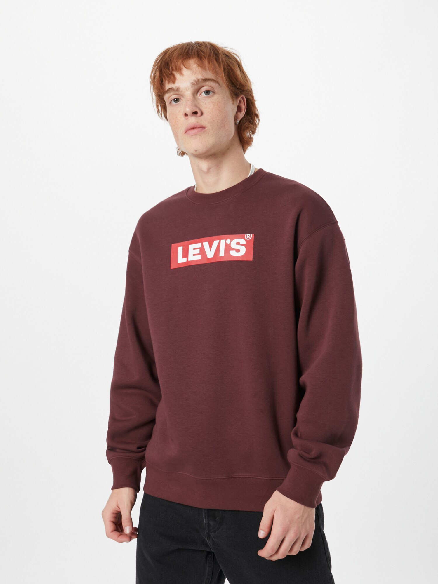 LEVI'S Bluză de molton roșu bordeaux / roși aprins / alb - Pled.ro