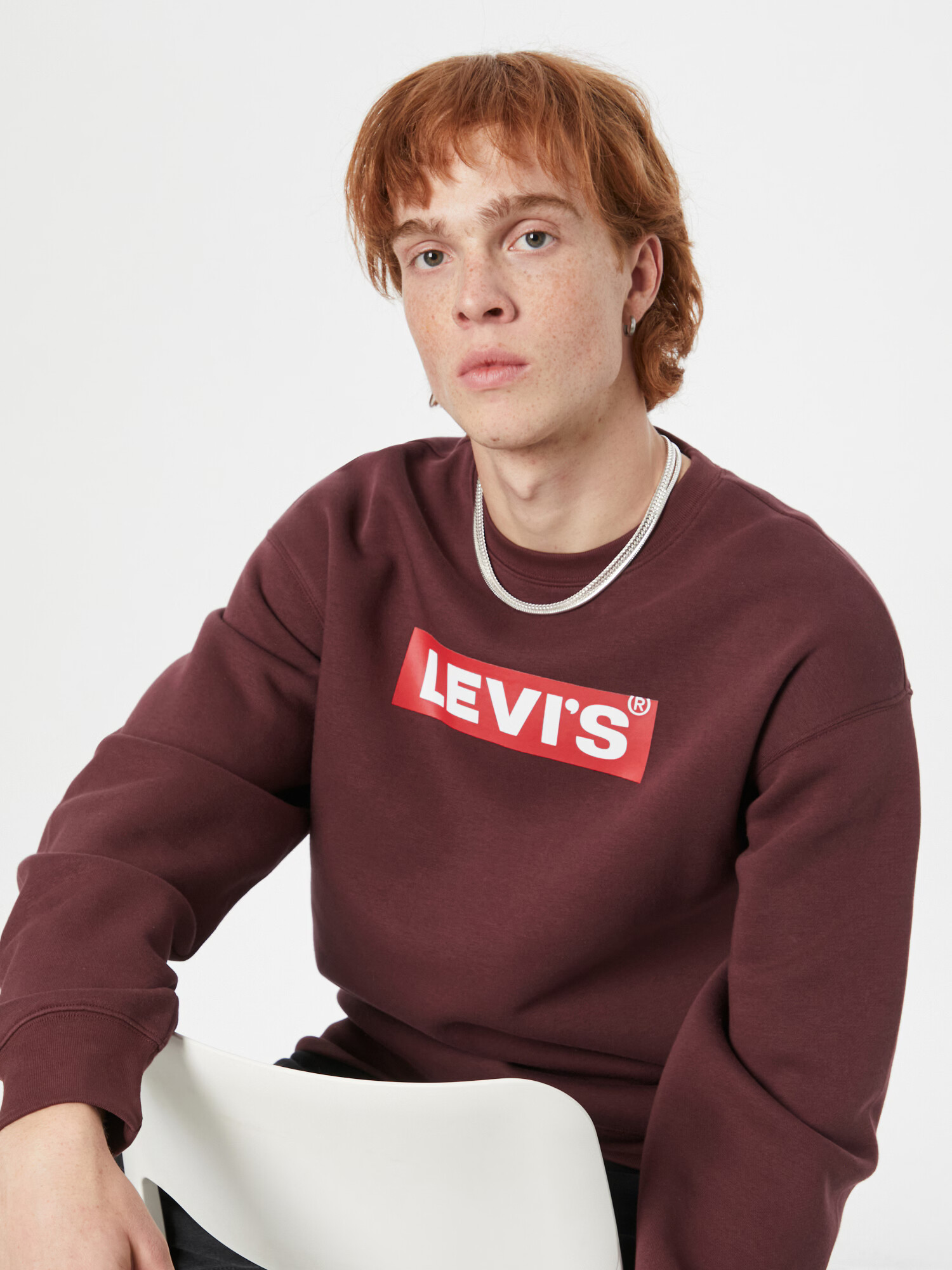 LEVI'S Bluză de molton roșu bordeaux / roși aprins / alb - Pled.ro