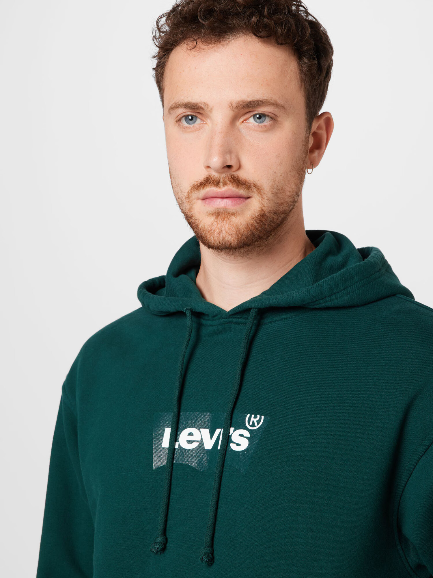 LEVI'S ® Bluză de molton 'RELAXED GRAPHIC PO GREENS' verde / alb - Pled.ro